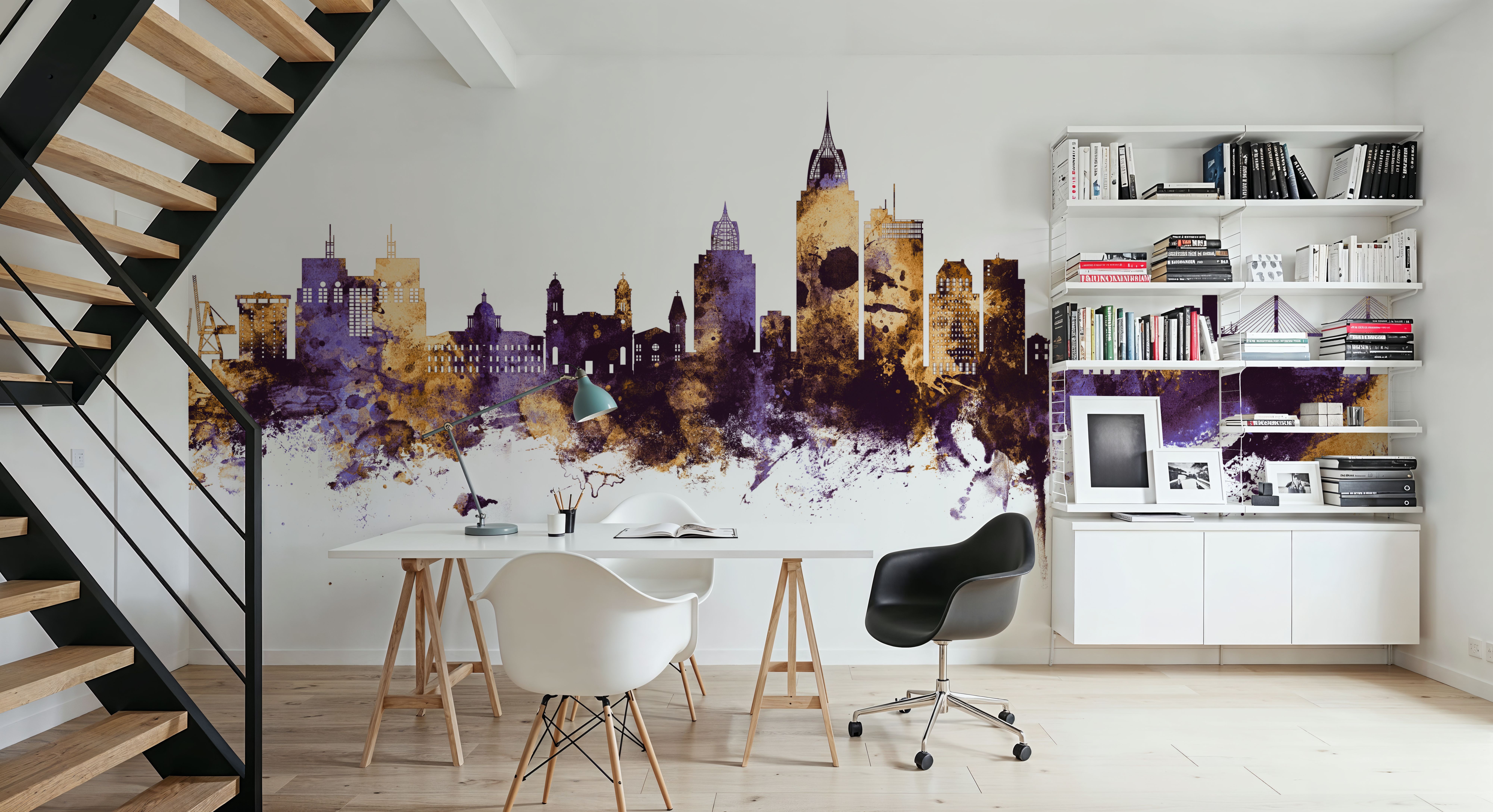 Mobile Alabama Skyline Purple & Gold