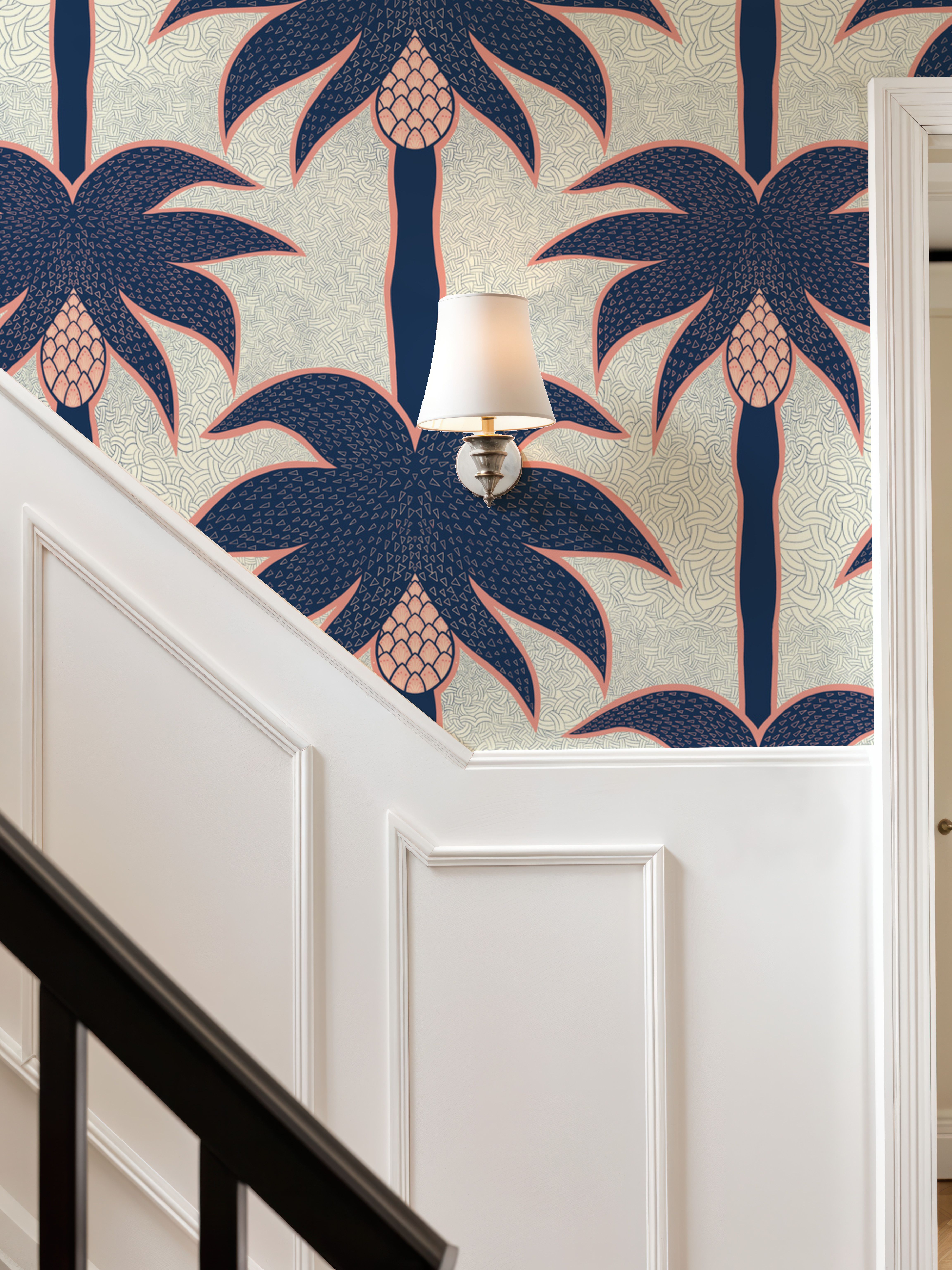 Graphic Palms, Navy
