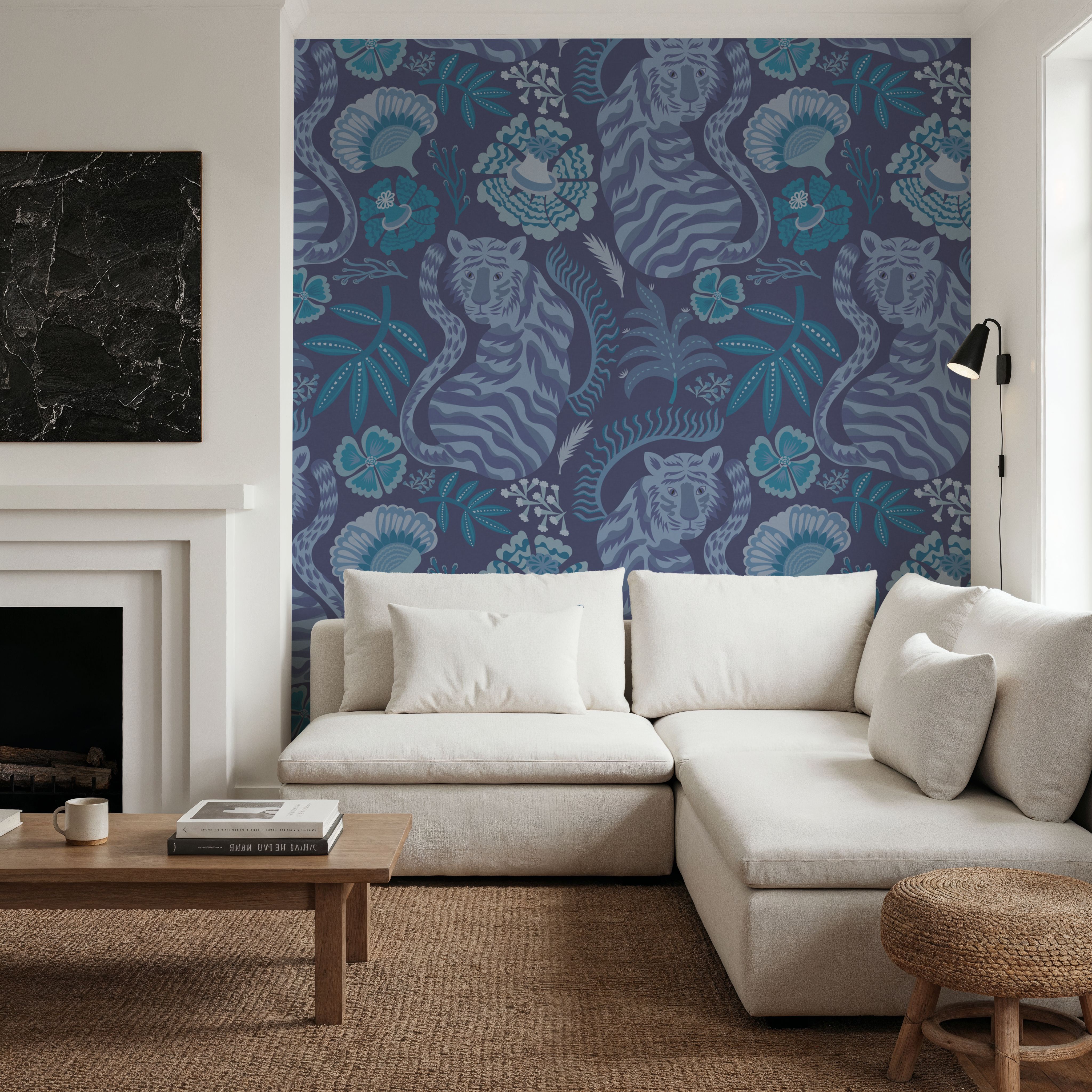 Painterly Tigers Blue