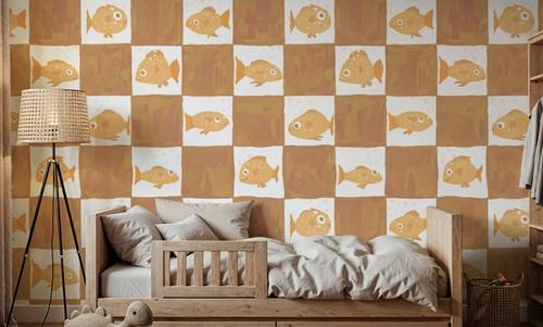 Fish Checkers, Warm Brown