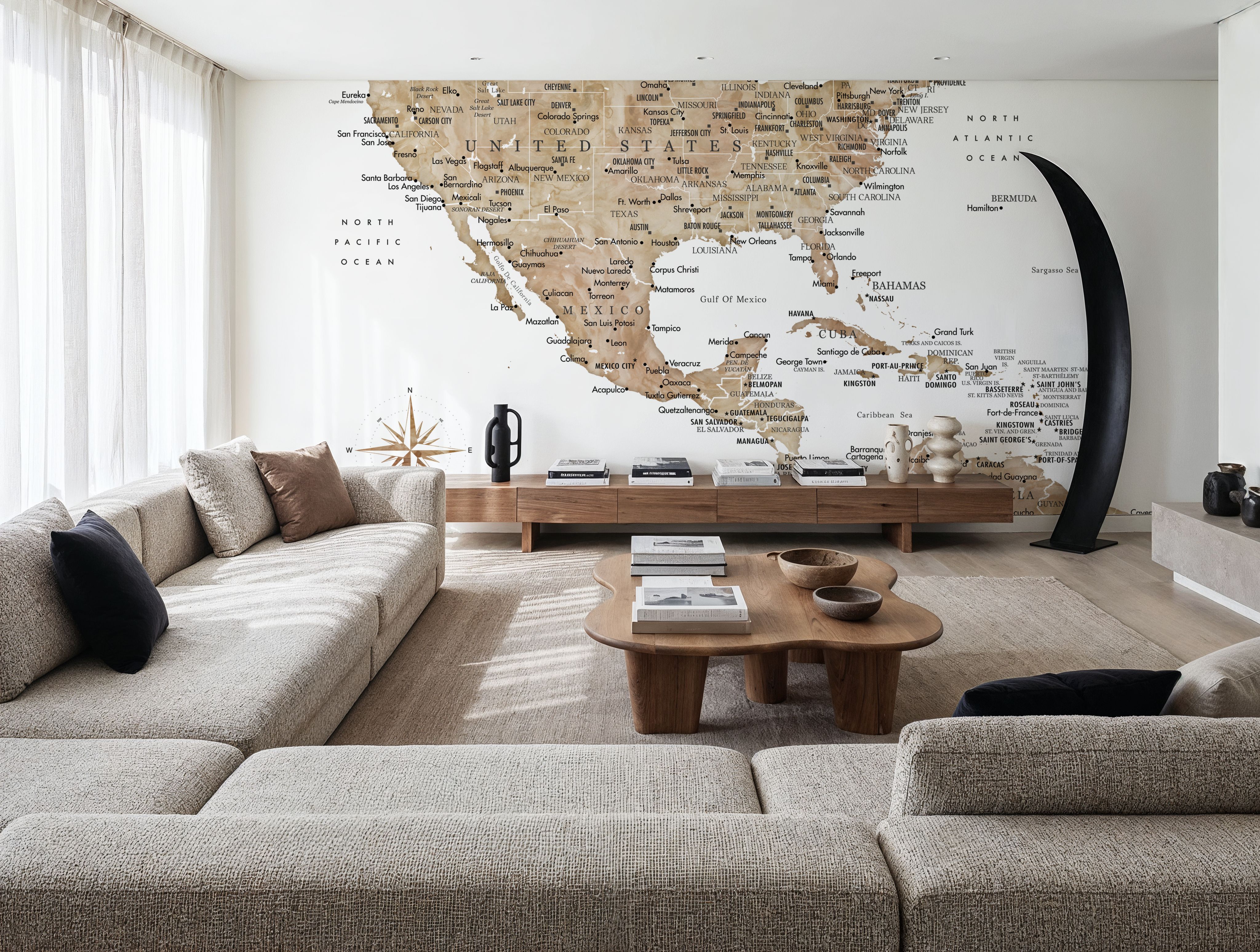 US Mexico Caribbean Map - Abey