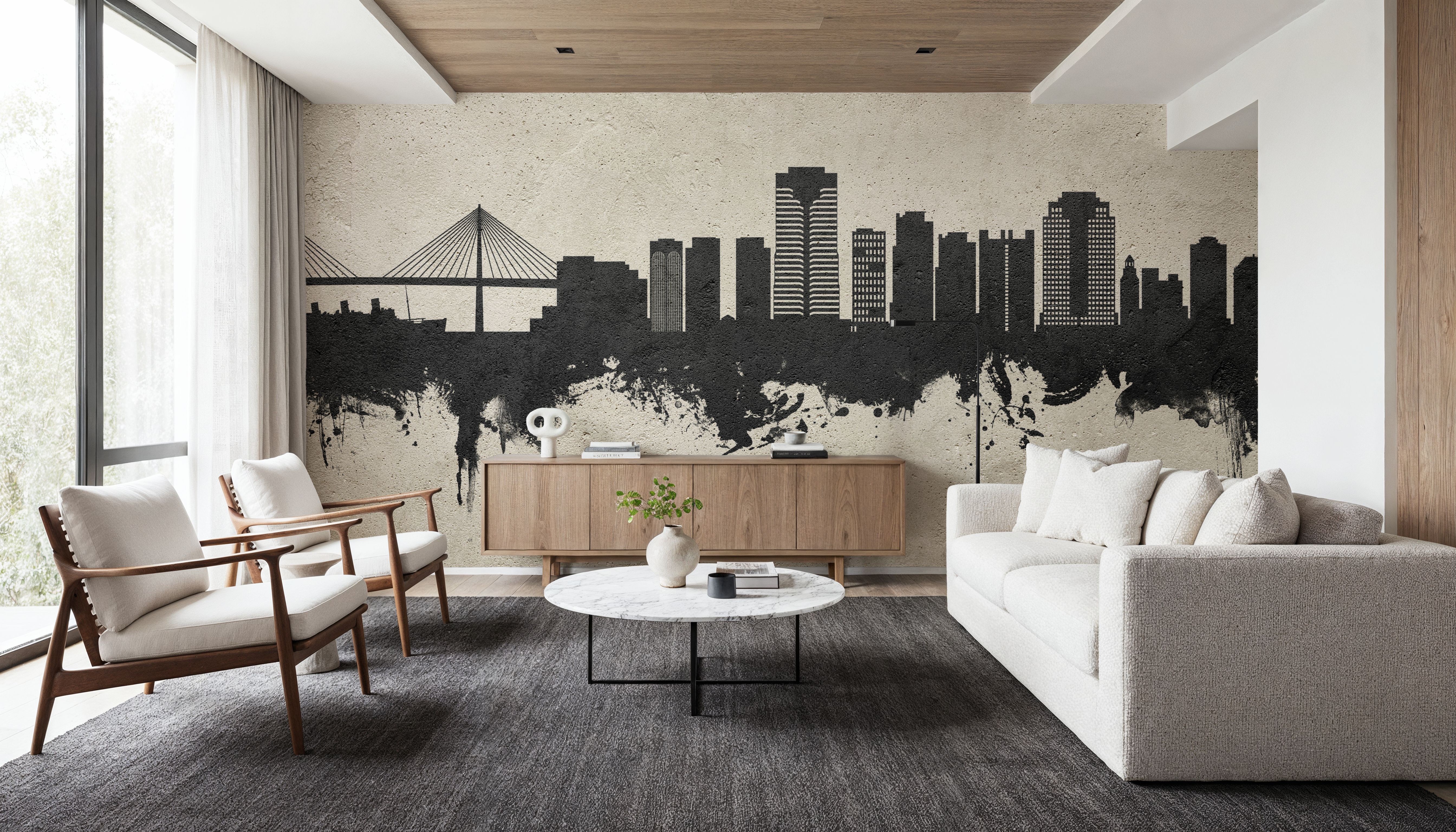 Long Beach California Skyline Concrete