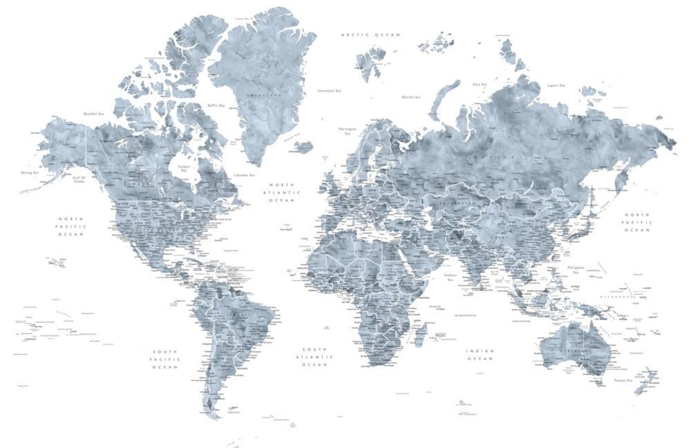 World Map Cities - Ninian
