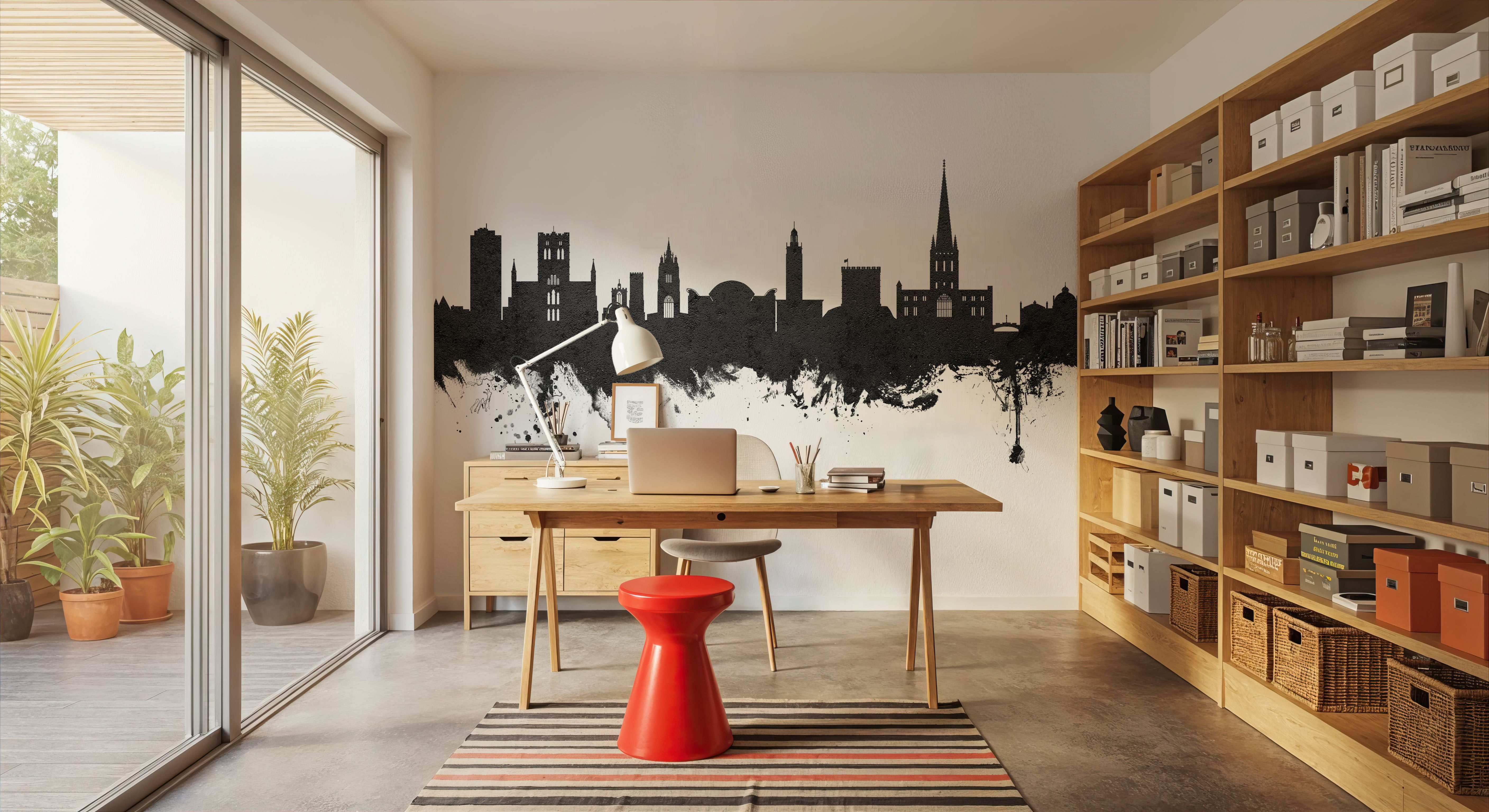 Norwich England Skyline Black & White