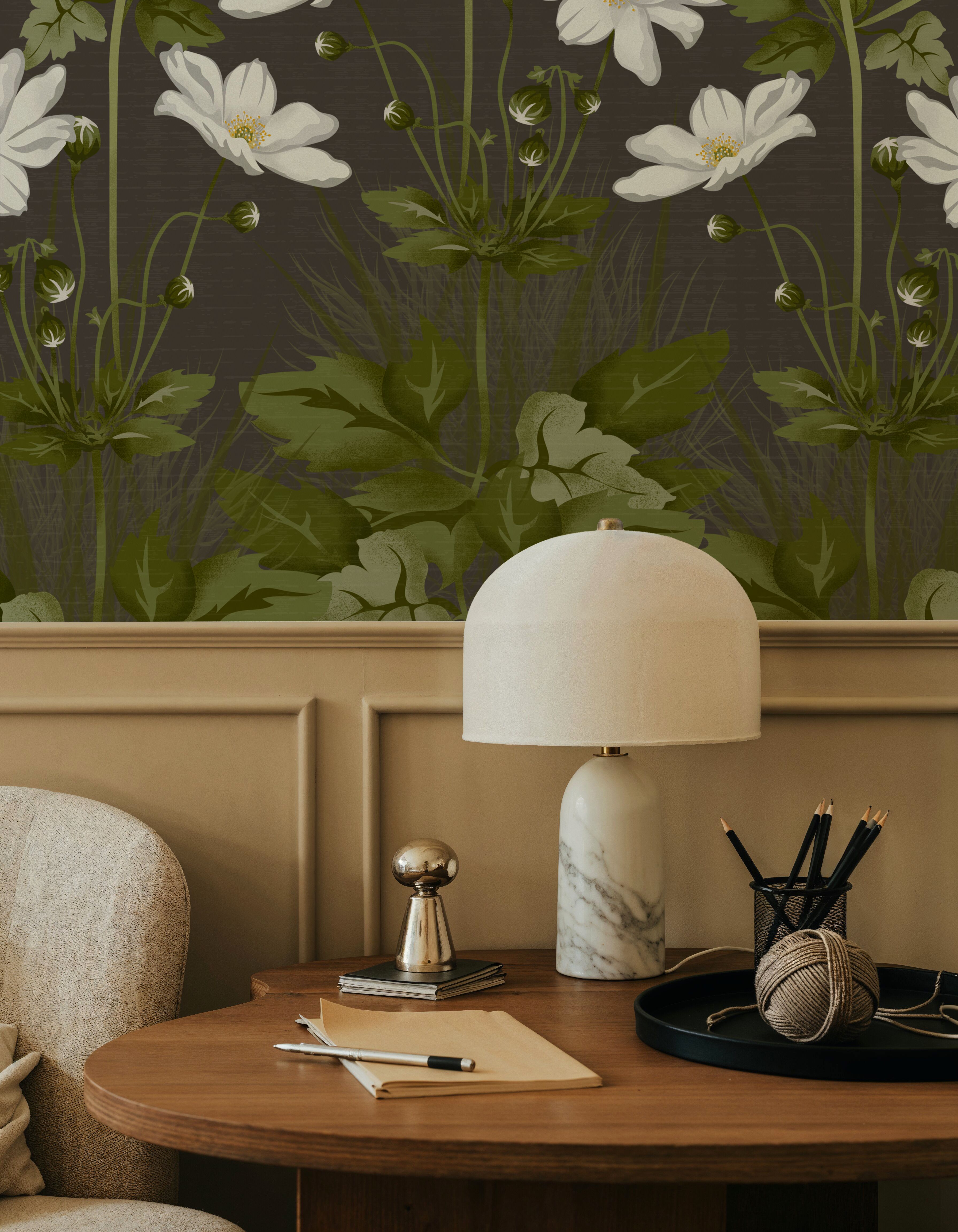 White Anemones, Taupe