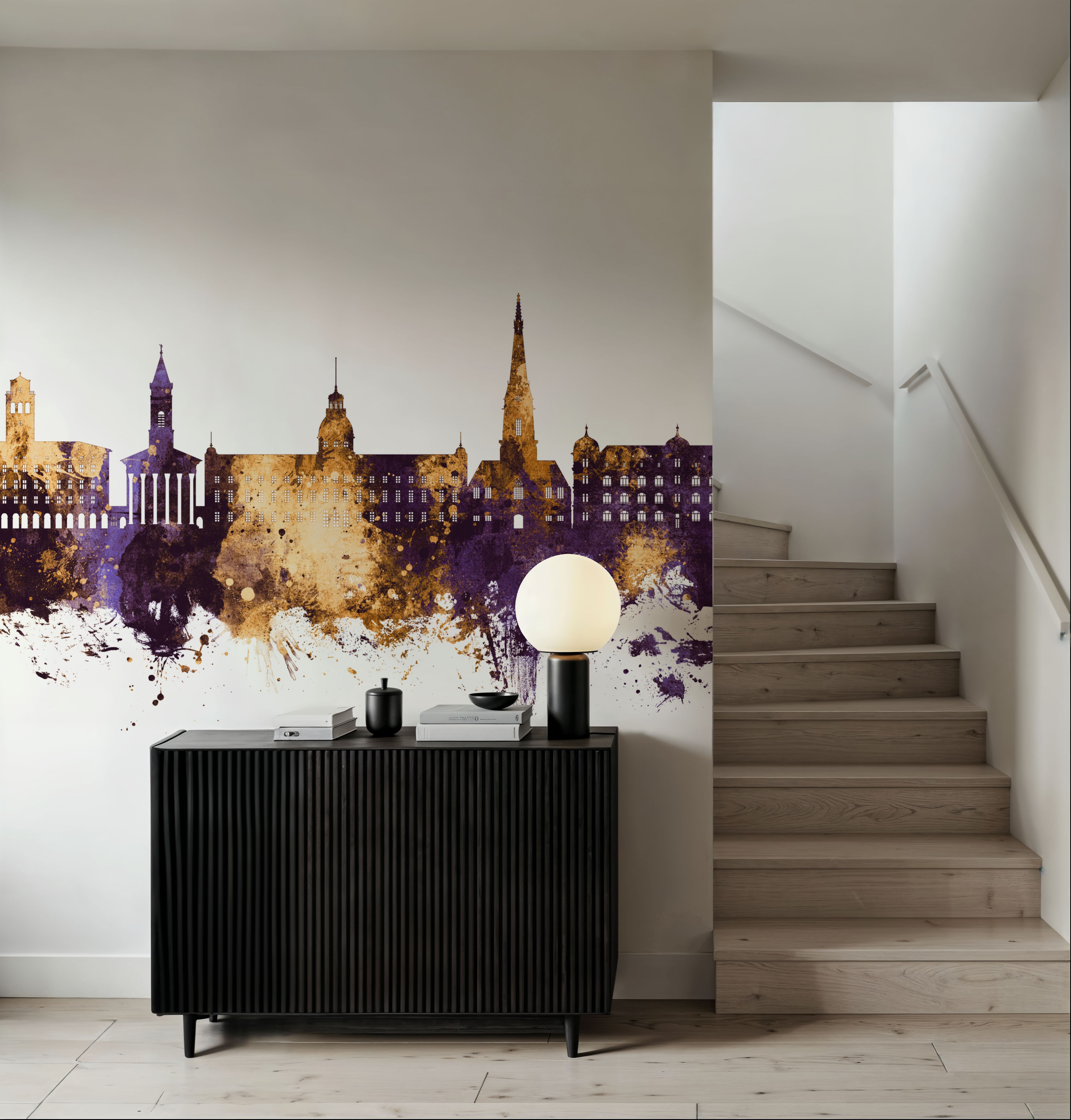 Karlsruhe Germany Skyline Purple & Gold