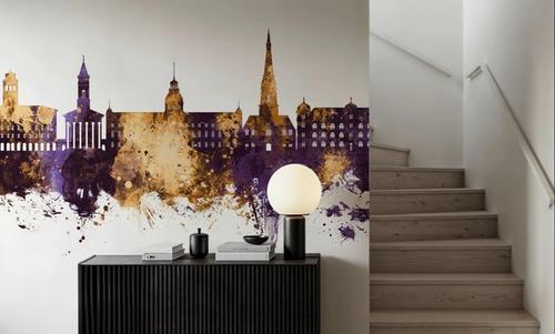 Karlsruhe Germany Skyline Purple & Gold
