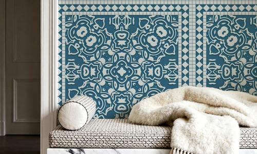 Mission Cement Tiles, Steel Blue