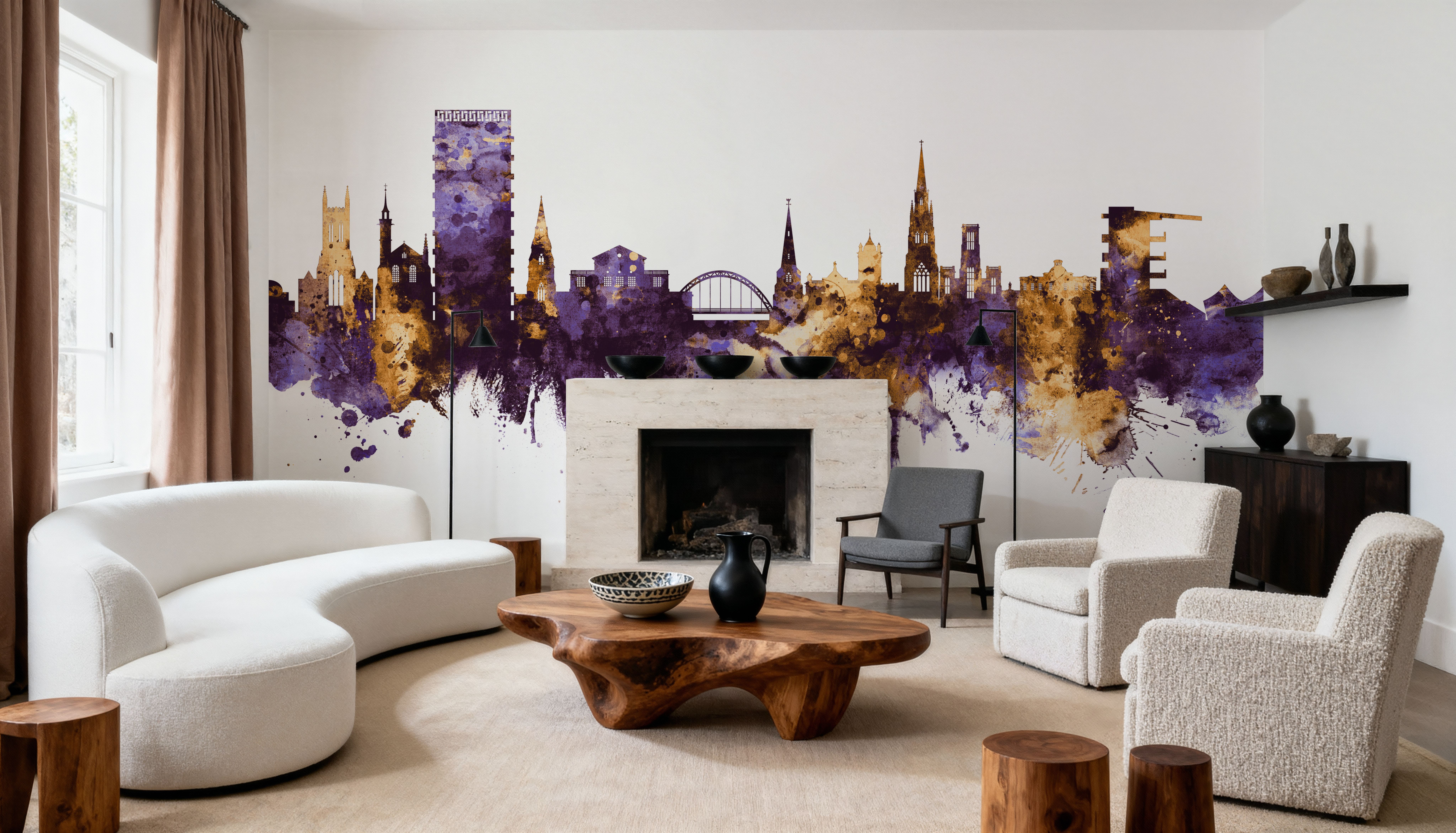 Cheltenham England Skyline Purple & Gold