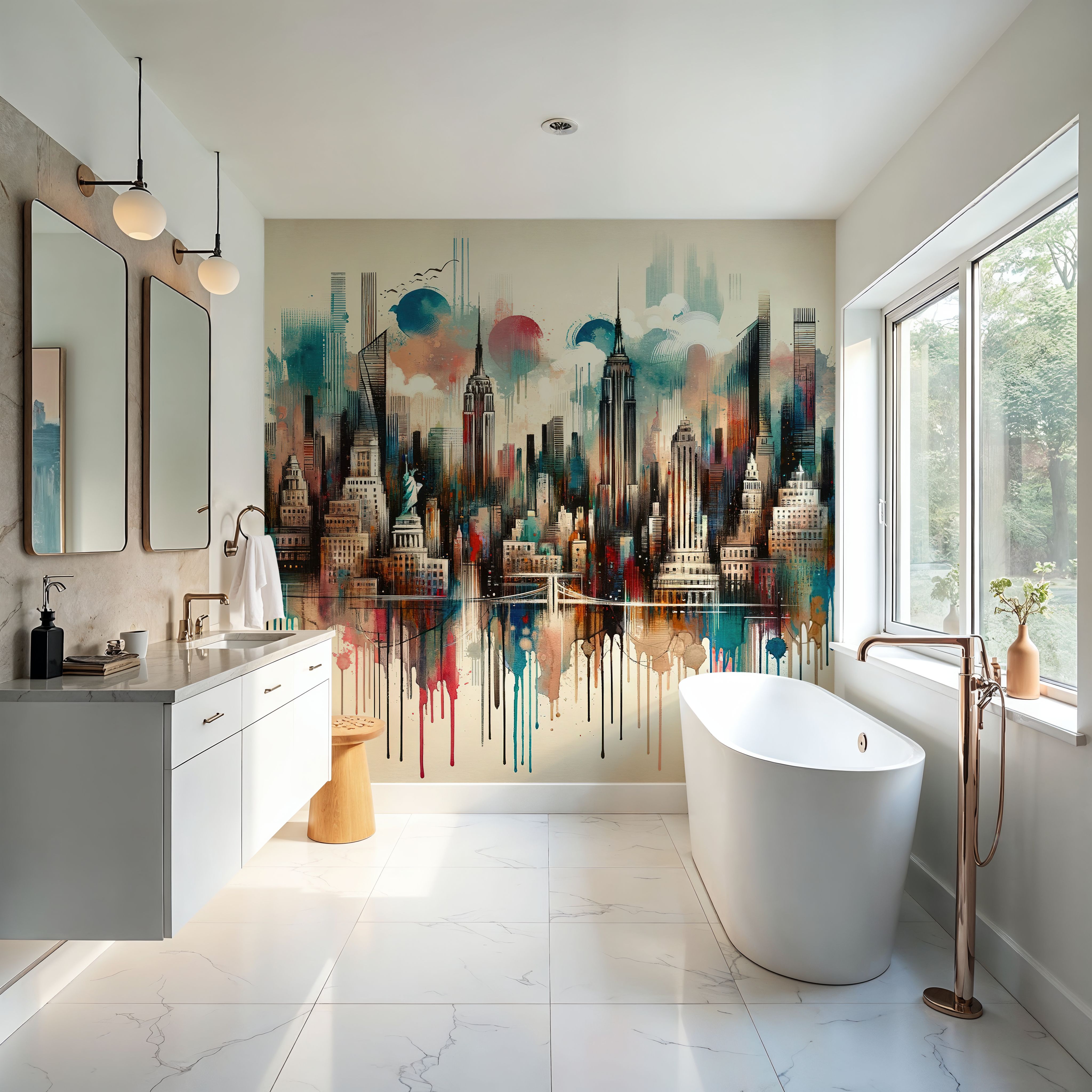 Watercolor New York Skyline