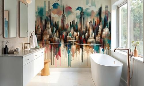 Watercolor New York Skyline