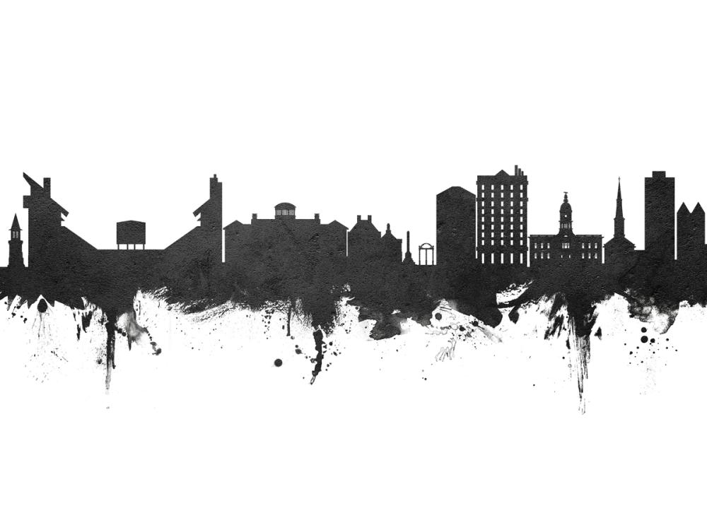 Athens Georgia Skyline Black & White