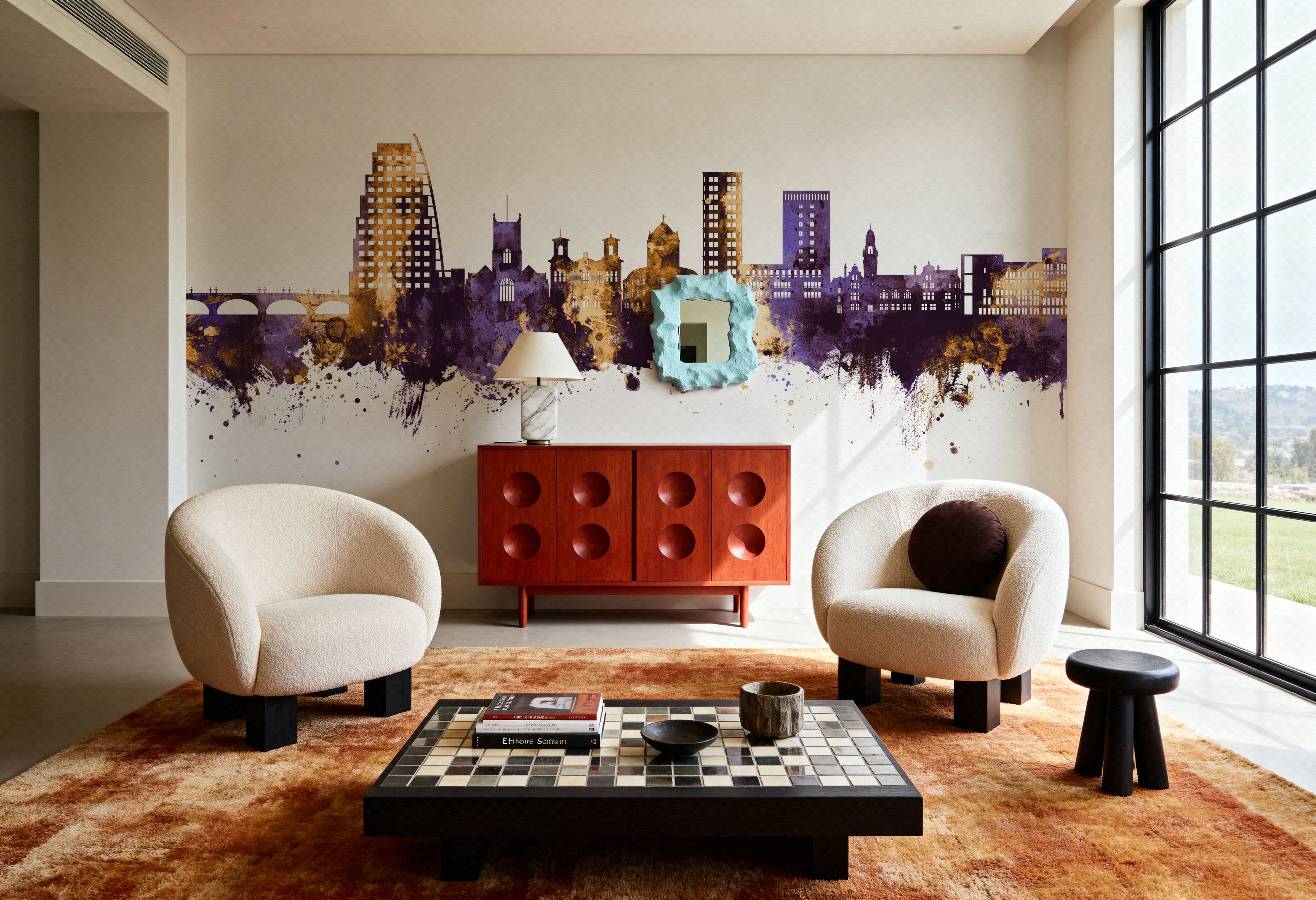 Kingston upon Thames England Skyline Purple & Gold