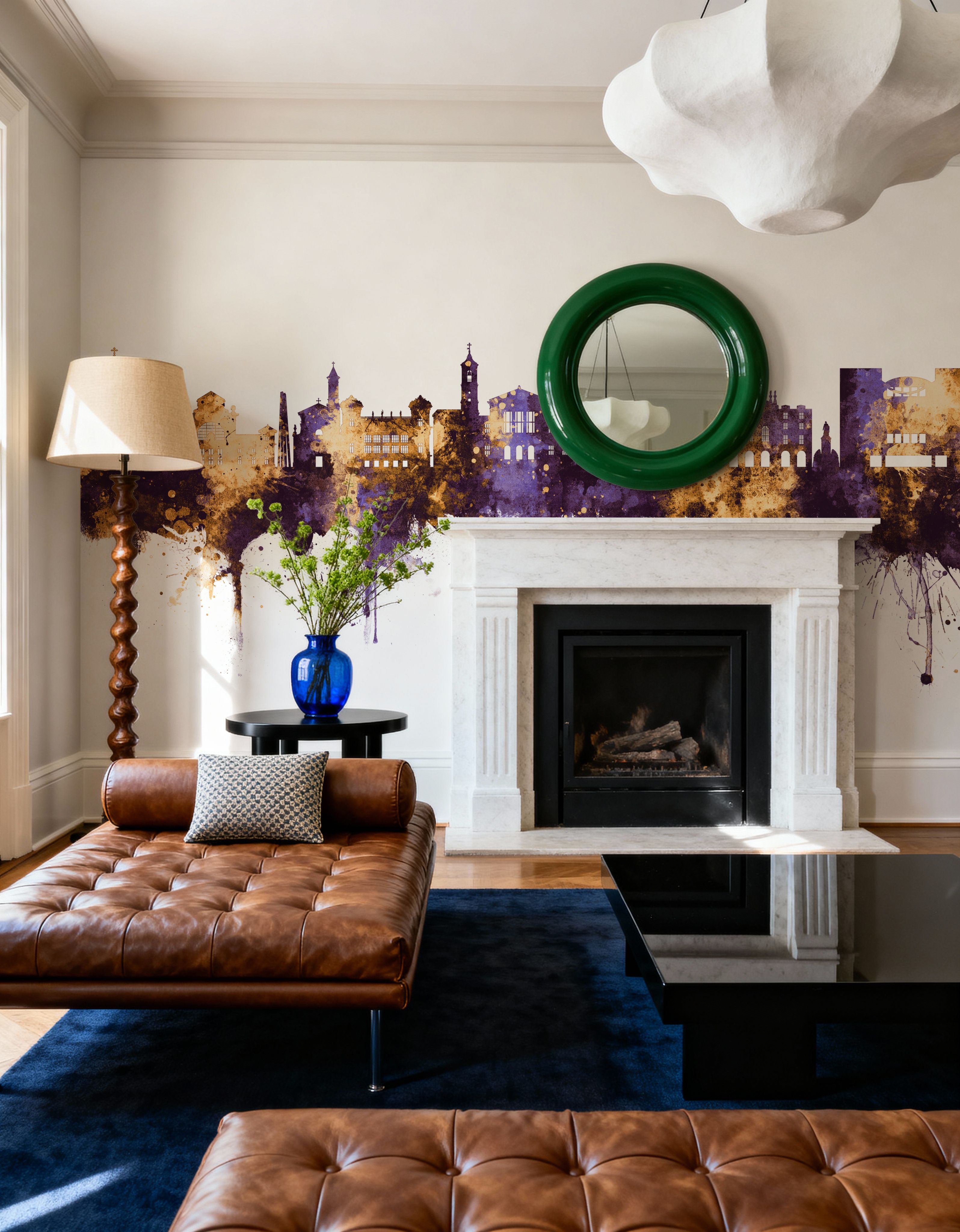 Nice France Skyline Purple & Gold