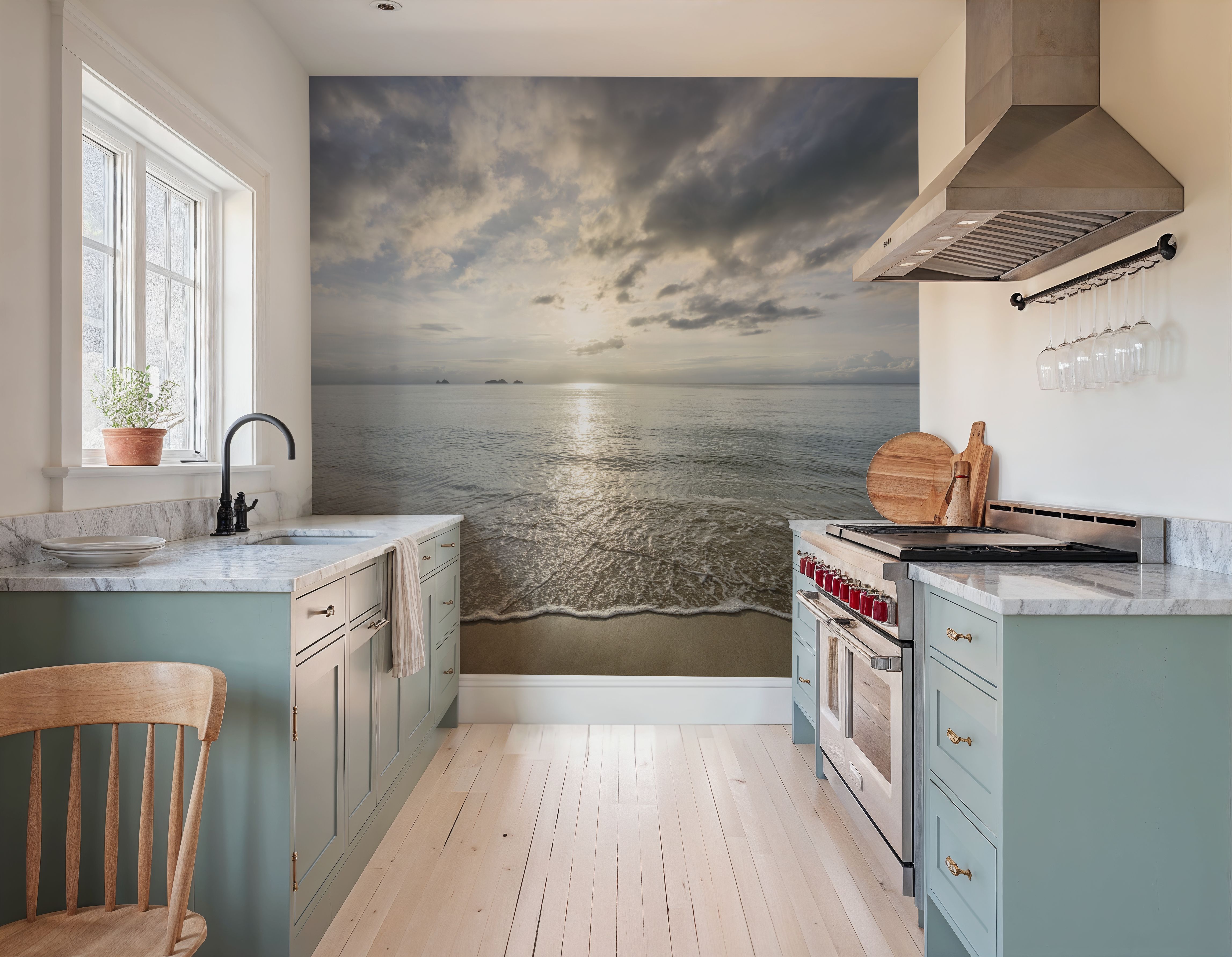 Wall Mural - Tranquil Shore - Beach Landscapes mural wallpaper - Offices - Wallism US - Premium, Textured or Peel & Stick