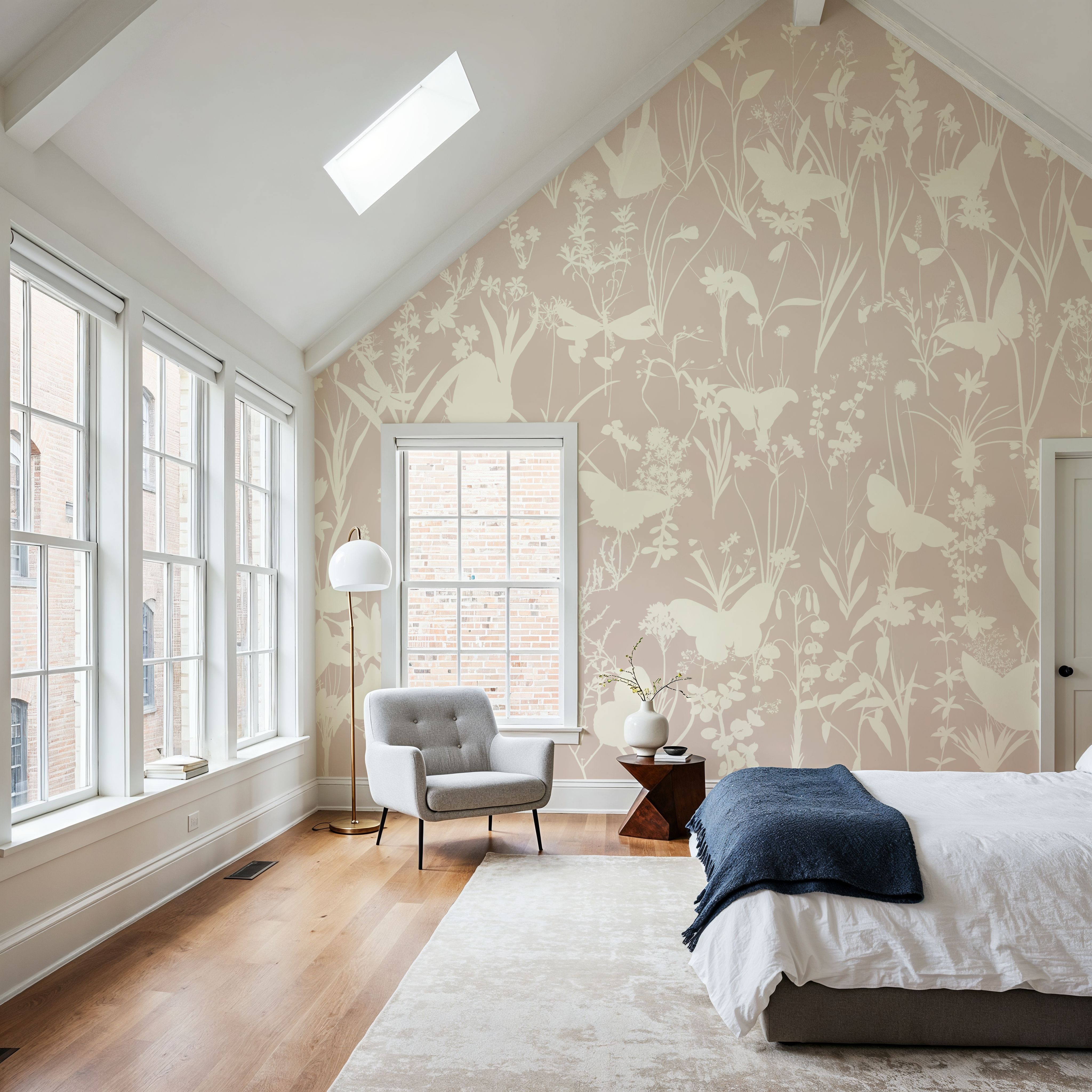 Herbals and Butterflies Double Silhouette Beige No Stain