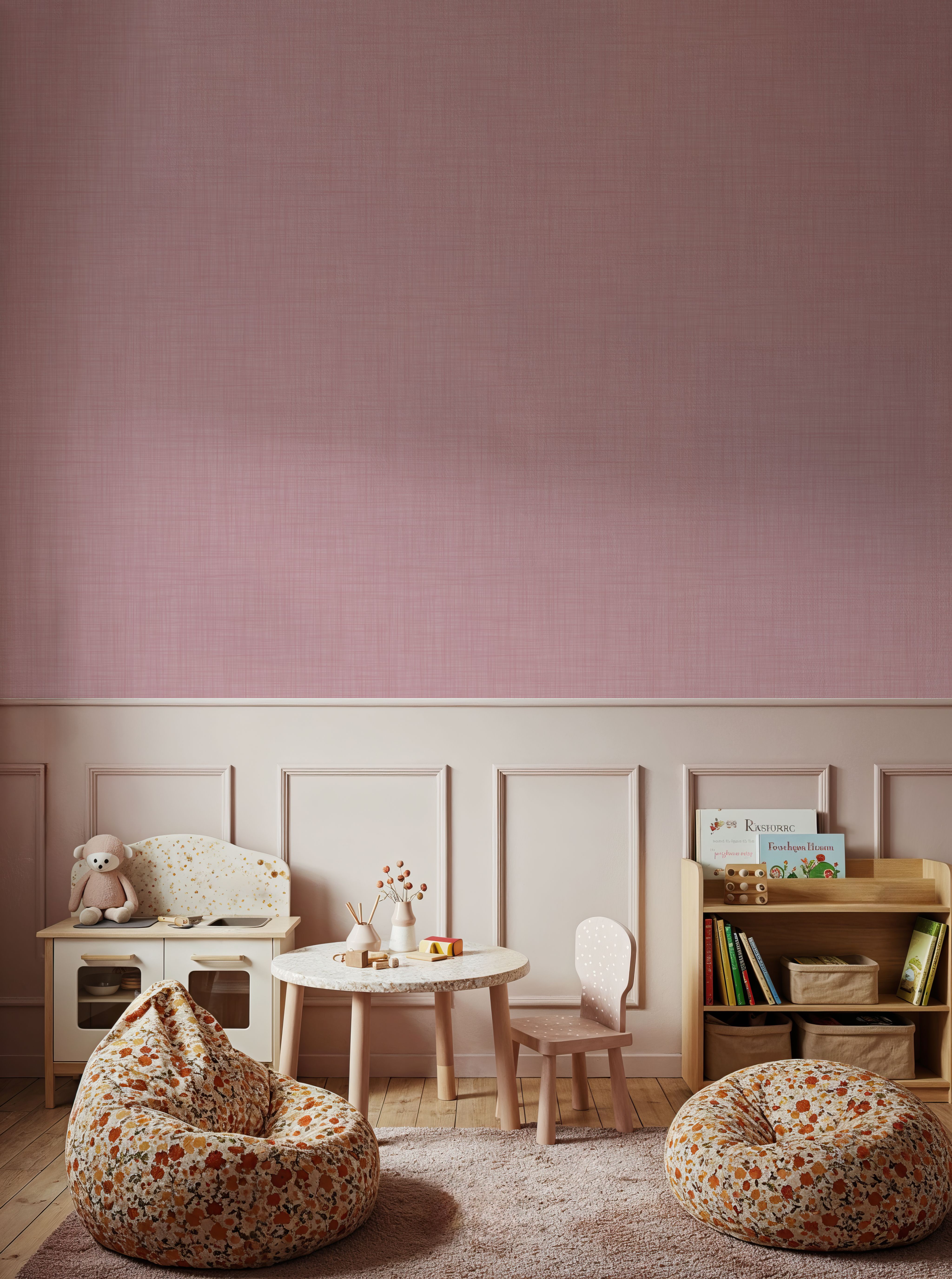 Mottled Linen Effect, Dusty Pink