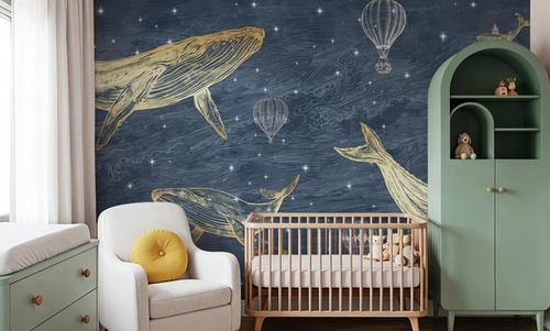 Whales in The Sky with Balloons, Washed