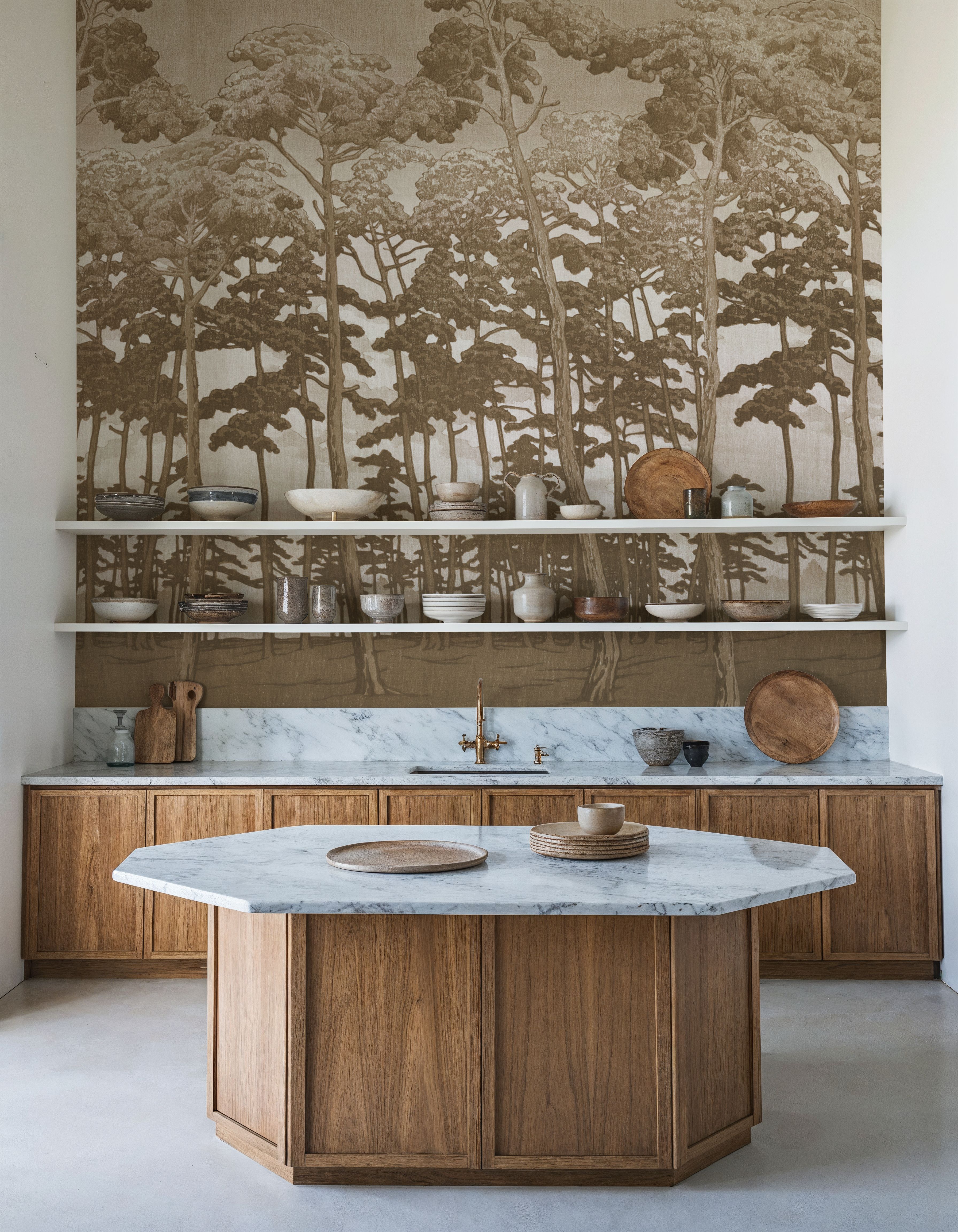 Tranquil Pinescape, Beige