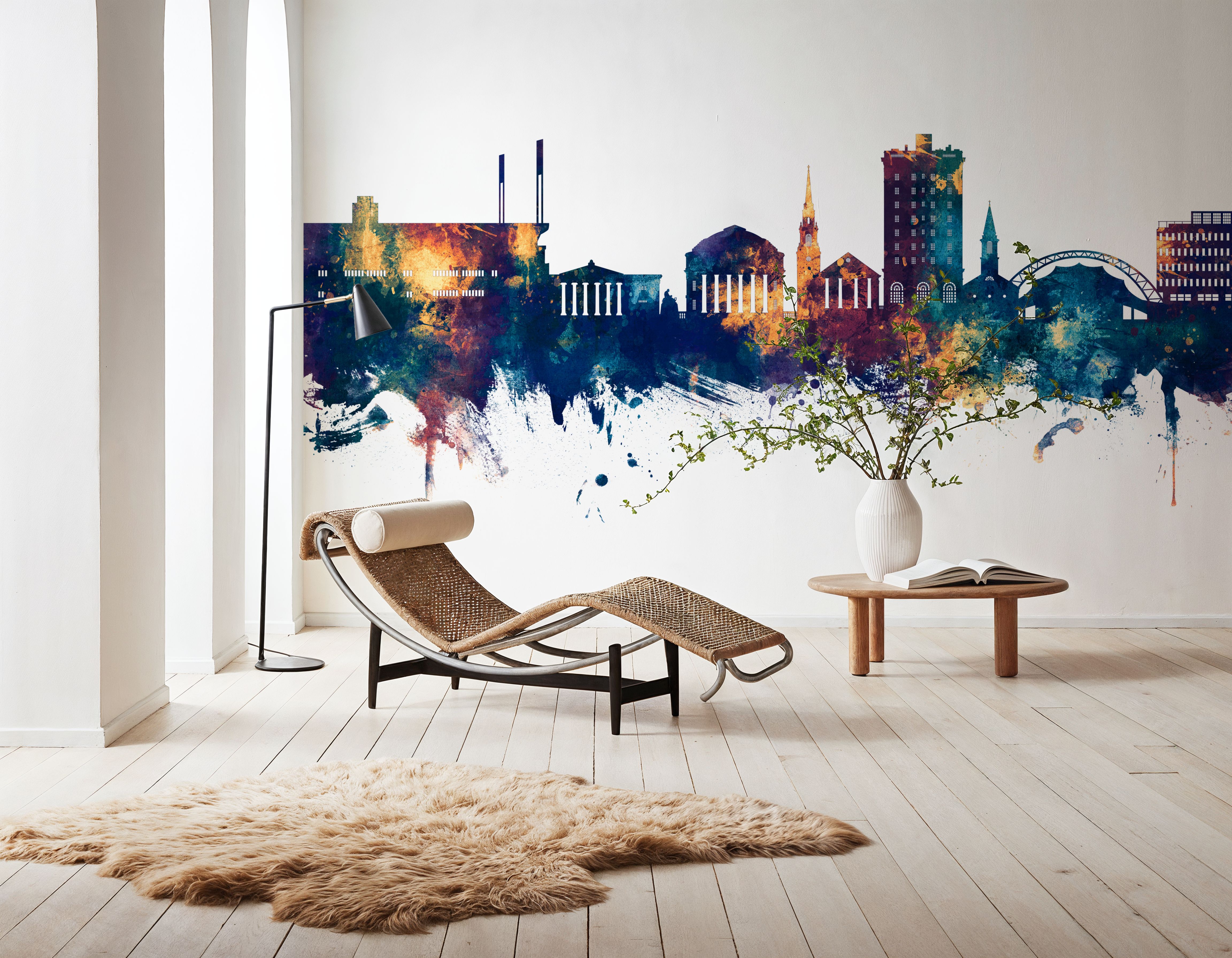 Charlottesville Virginia Skyline Blue & Bronze