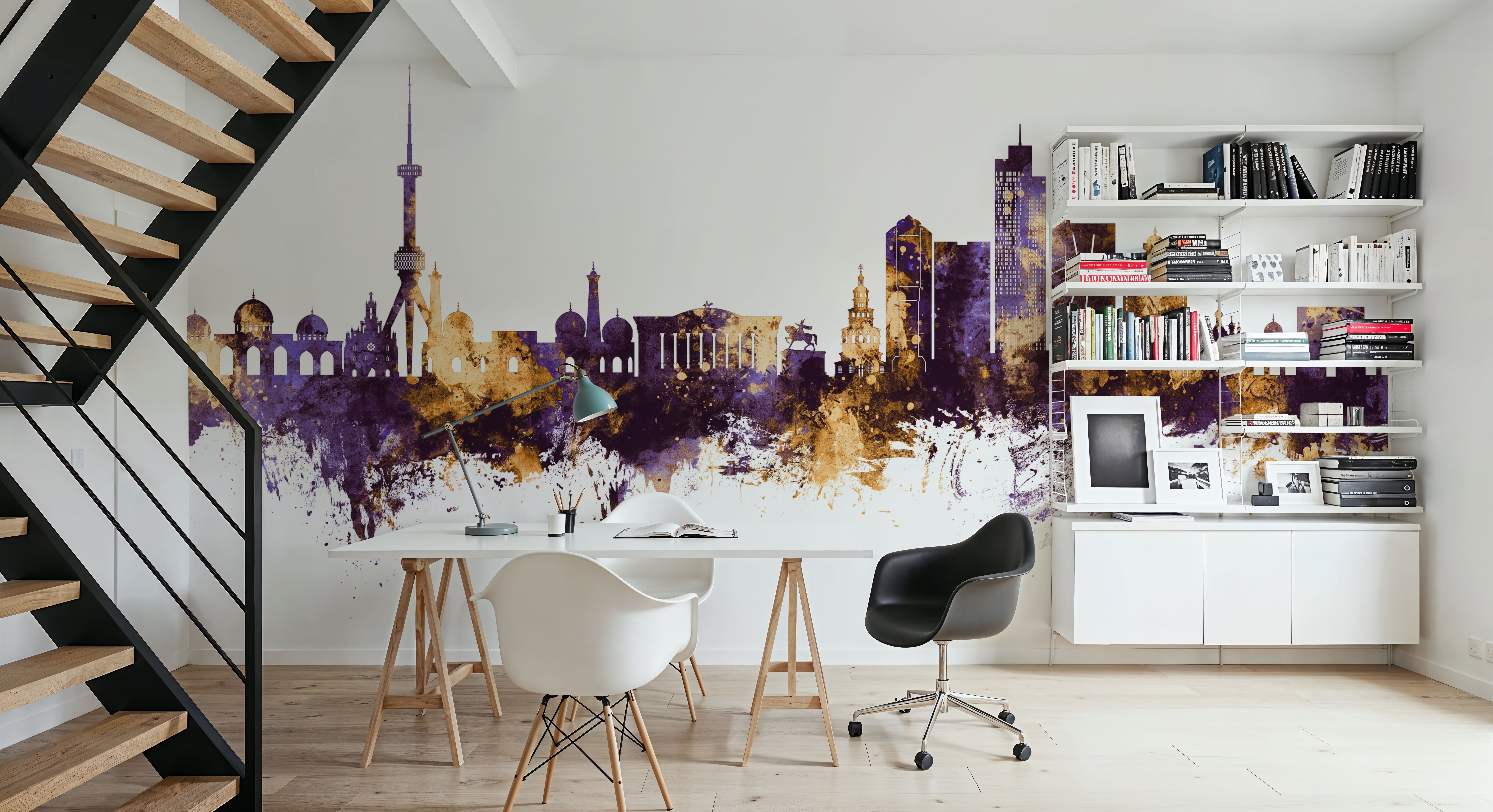 Tashkent Uzbekistan Skyline Purple & Gold
