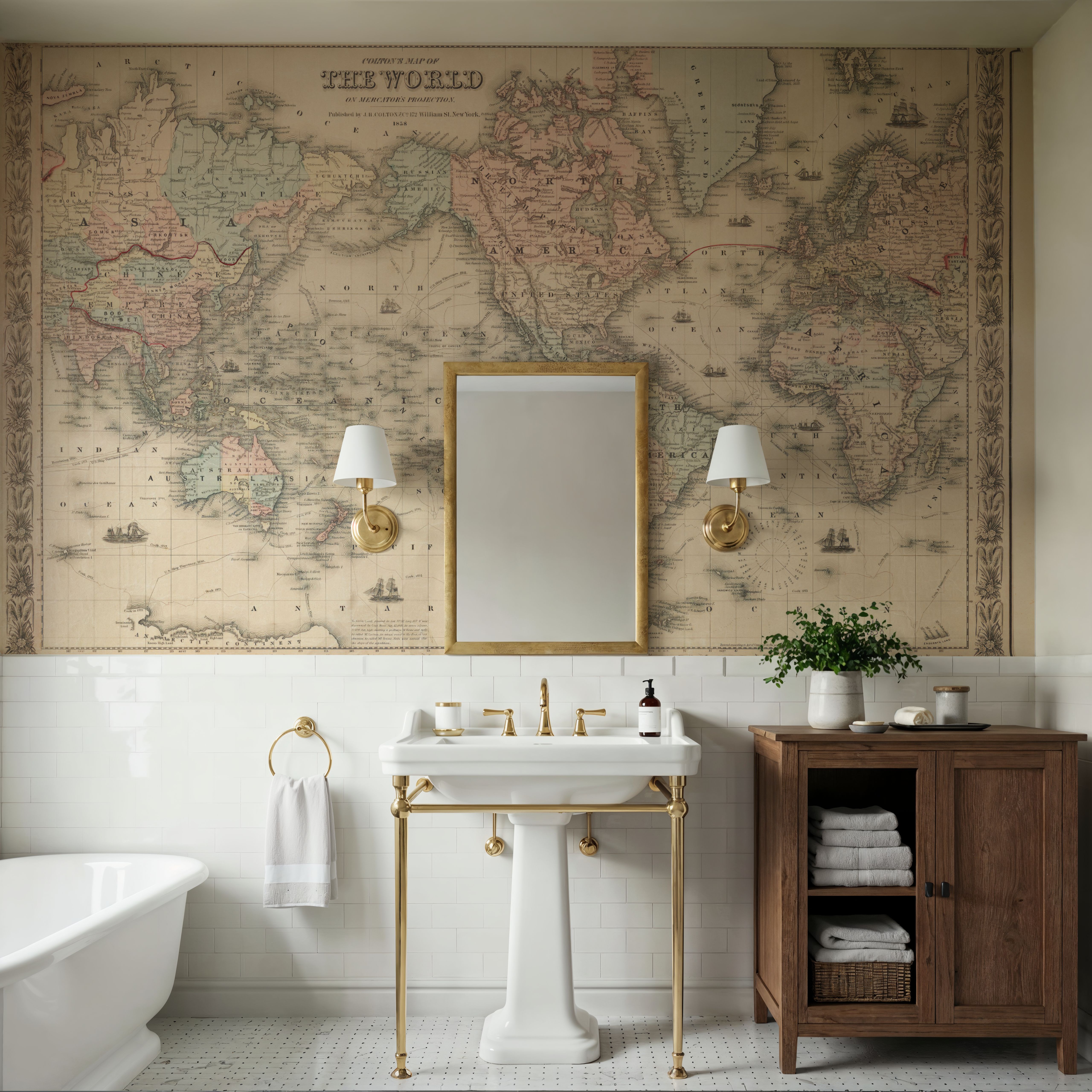 Colton's World Map 1858