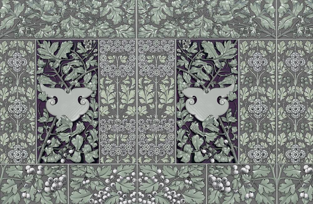 Flowers and Berries Green