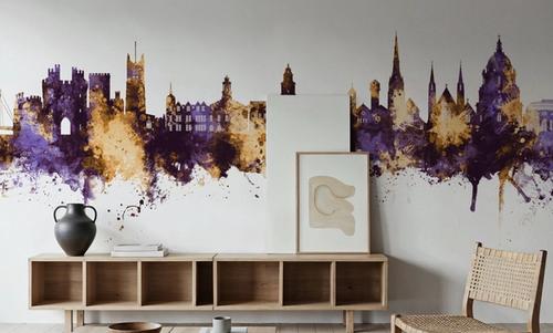 Lancaster England Skyline Purple & Gold