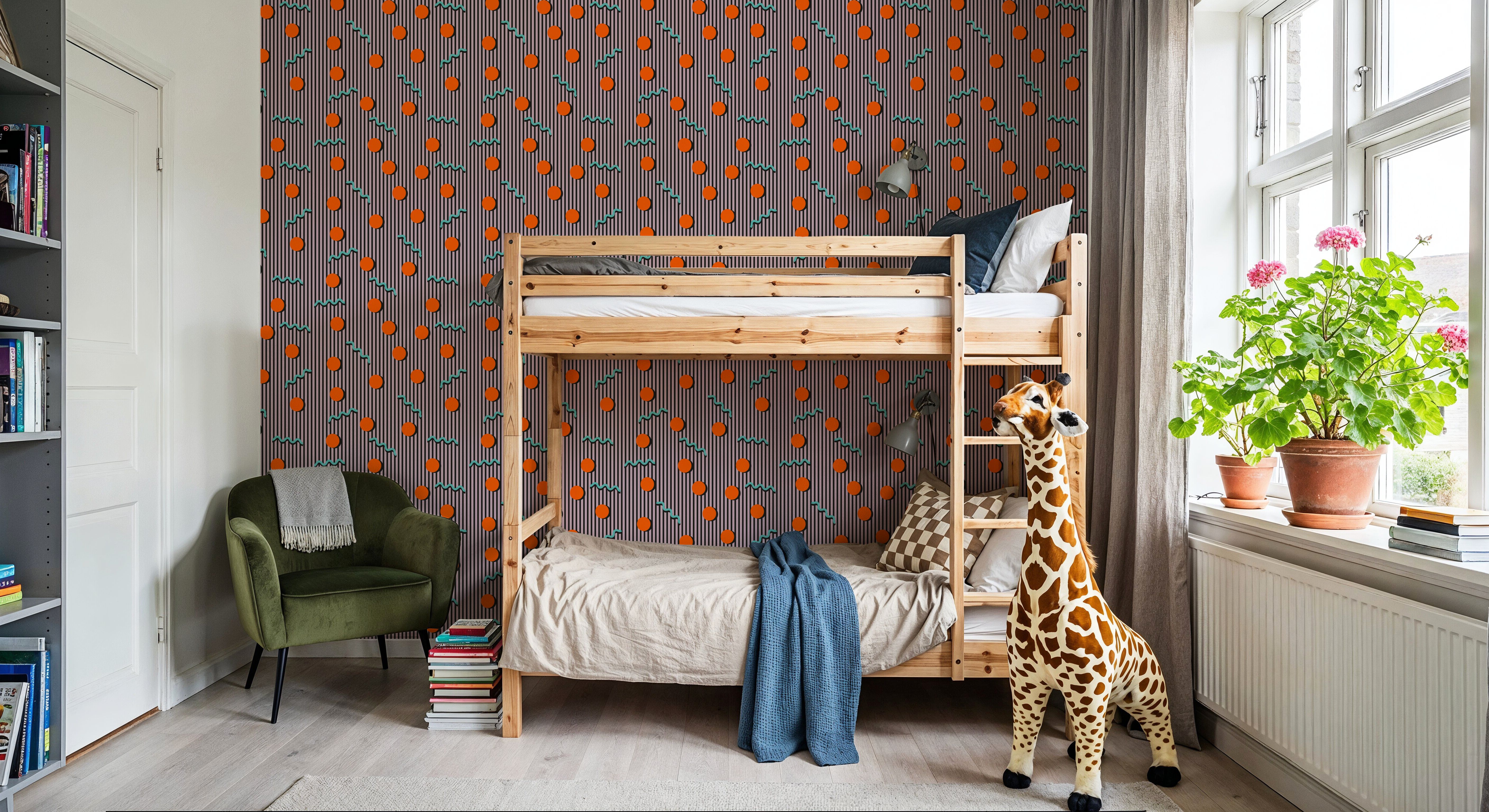 Memphis Dots & Stripes, Pink