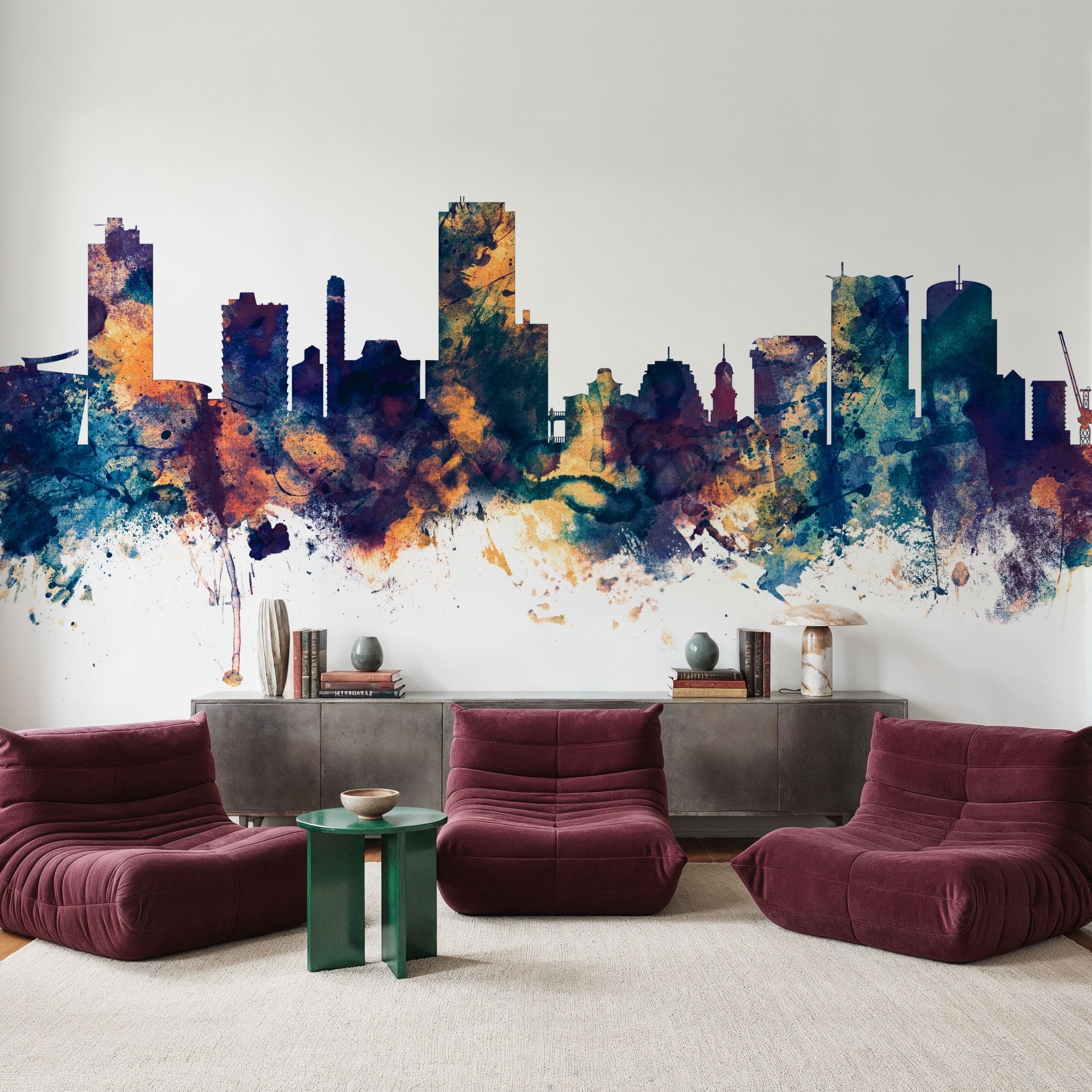 Wellington New Zealand Skyline Blue & Bronze