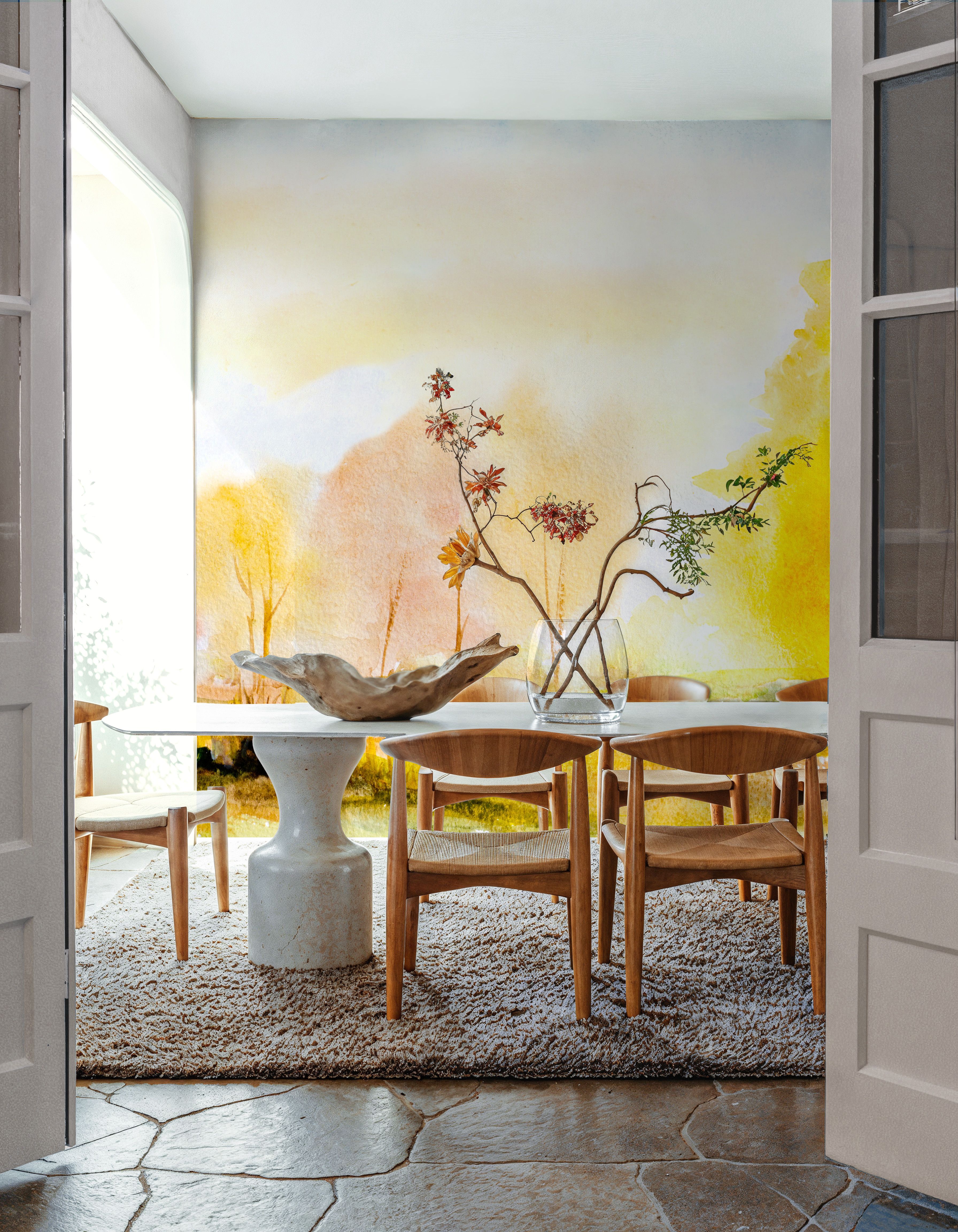 Yellow Autumn Trees, Landscape Painting