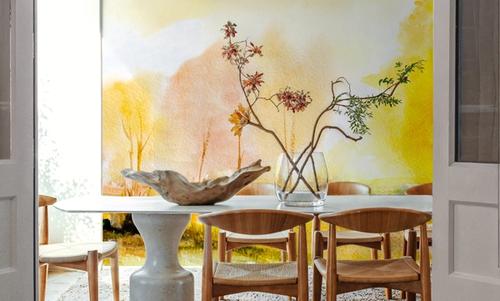 Yellow Autumn Trees, Landscape Painting