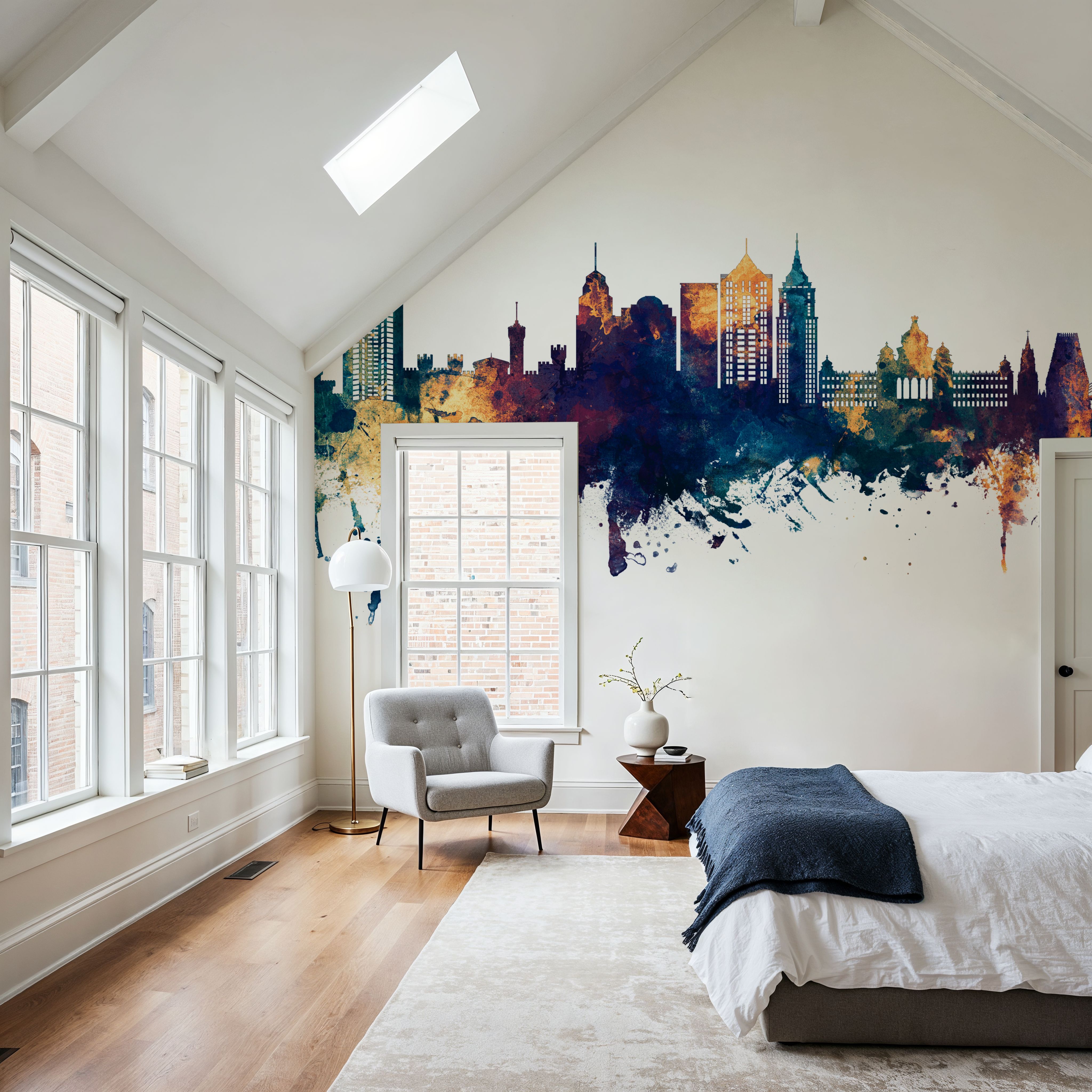 Bengaluru India Skyline Blue & Bronze