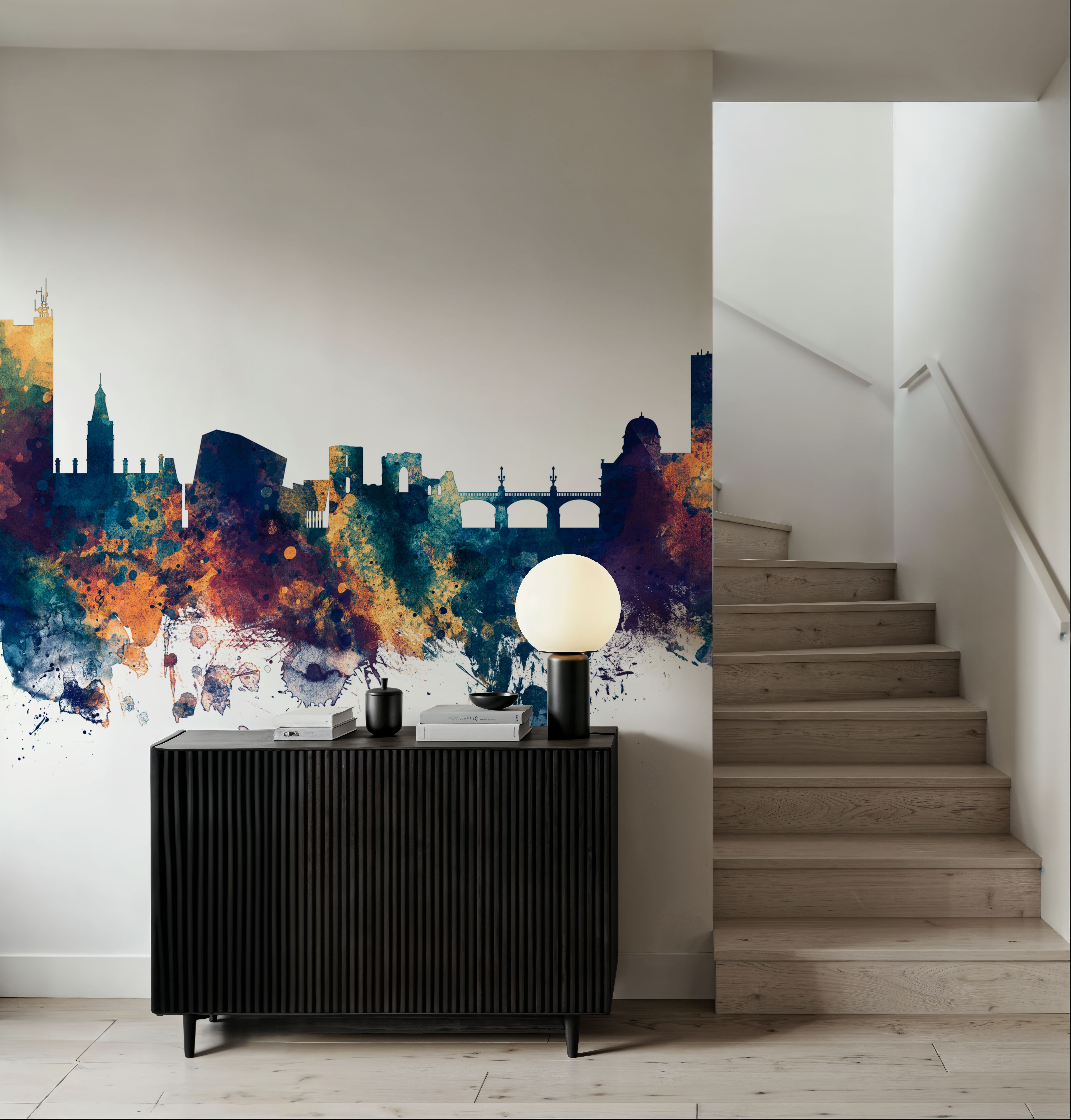 Newport Wales Skyline Blue & Bronze