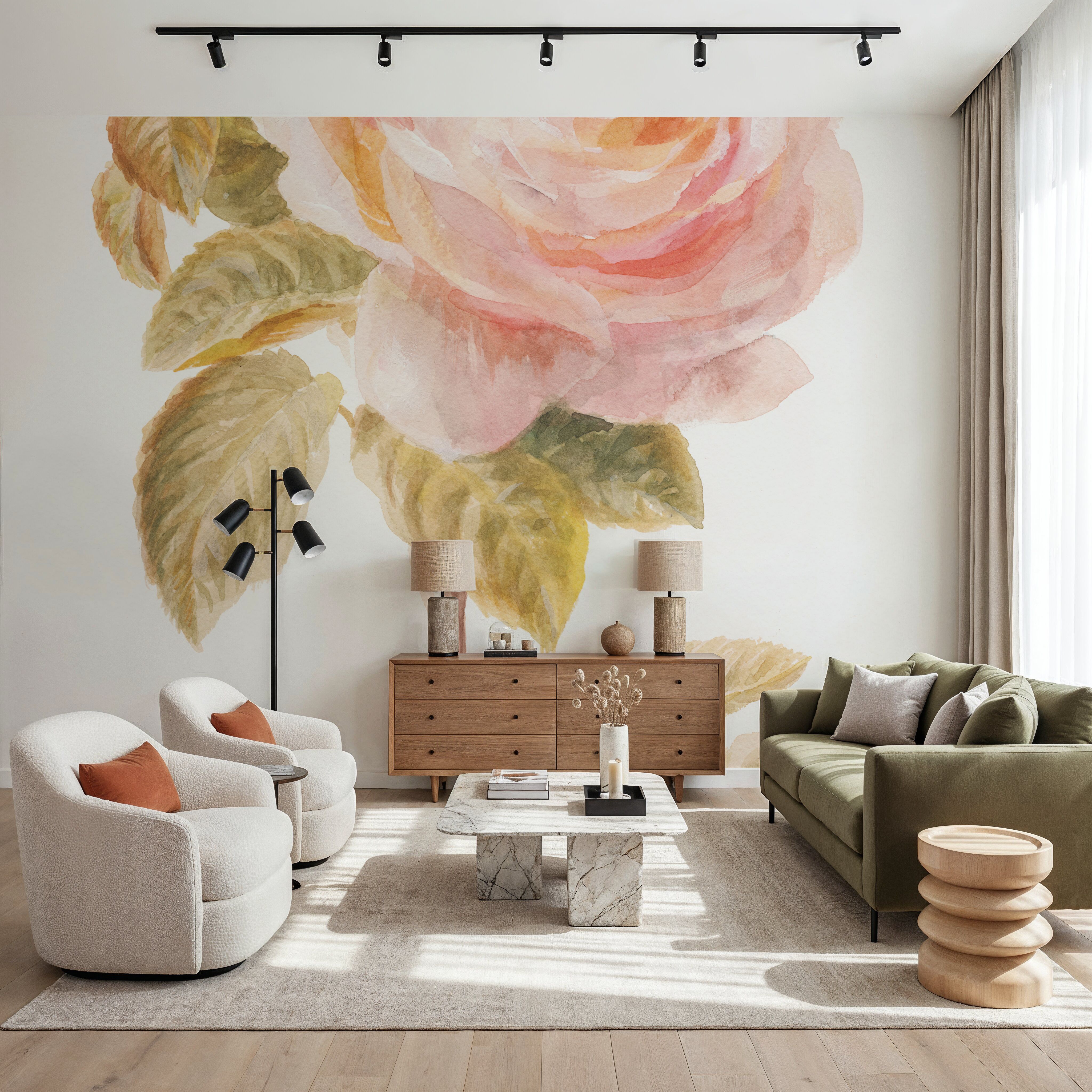 Garden Rose on White