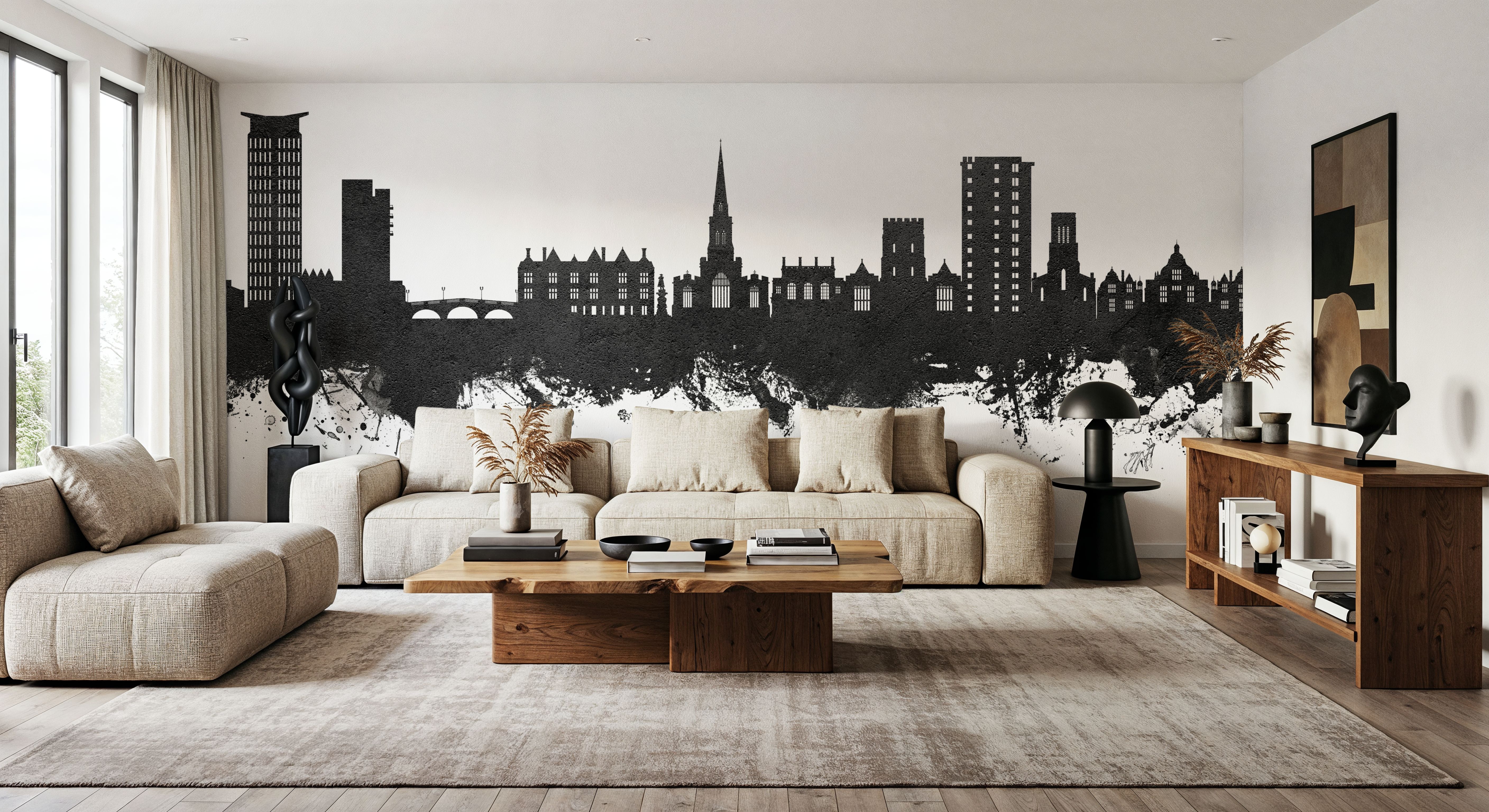 Bedford England Skyline Black & White