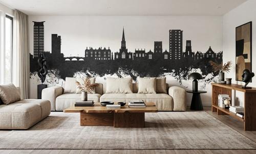 Bedford England Skyline Black & White