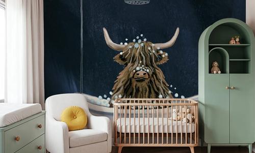 Highland Cow in Tub Texture Light