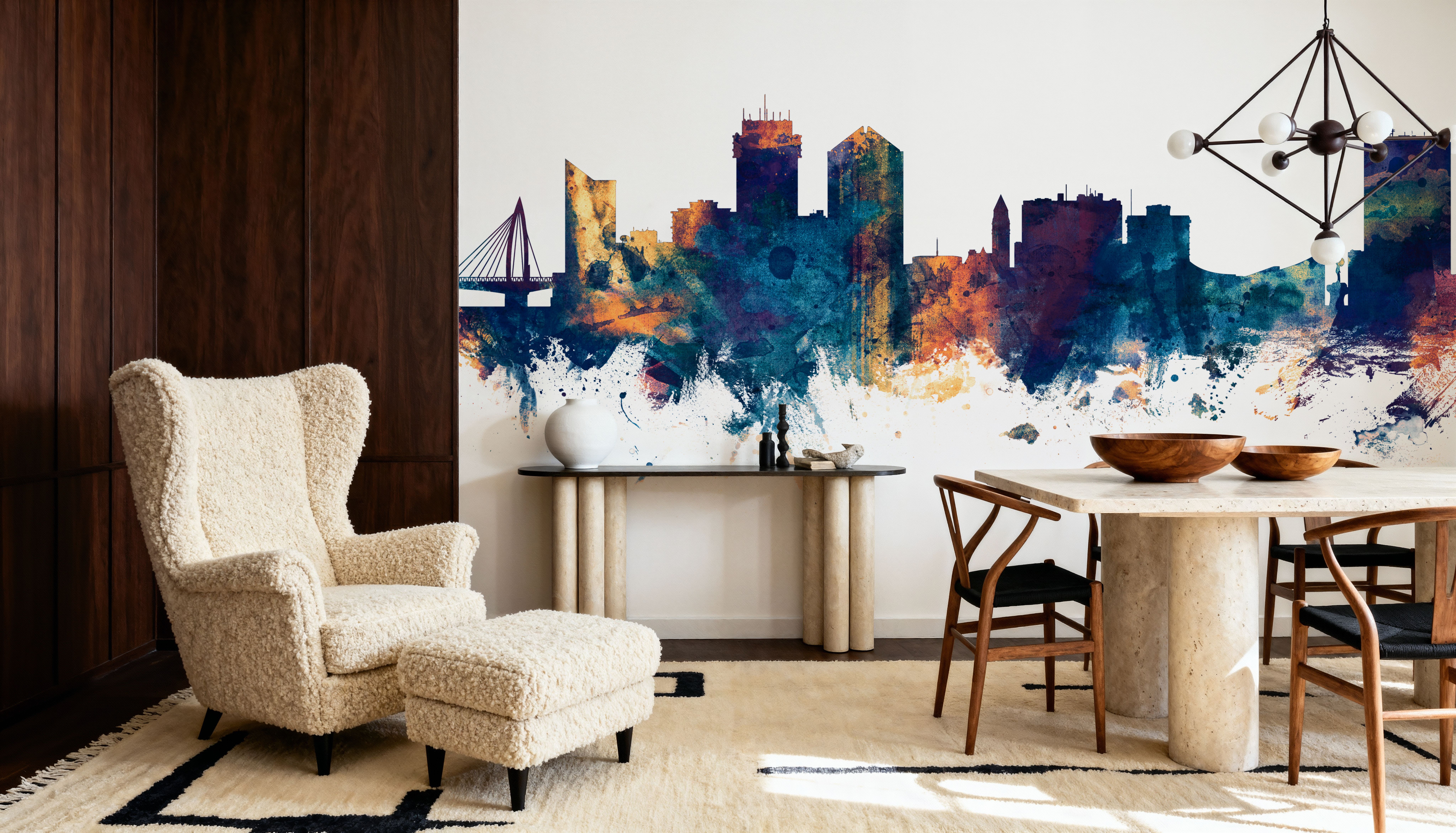 Wichita Kansas Skyline Blue & Bronze