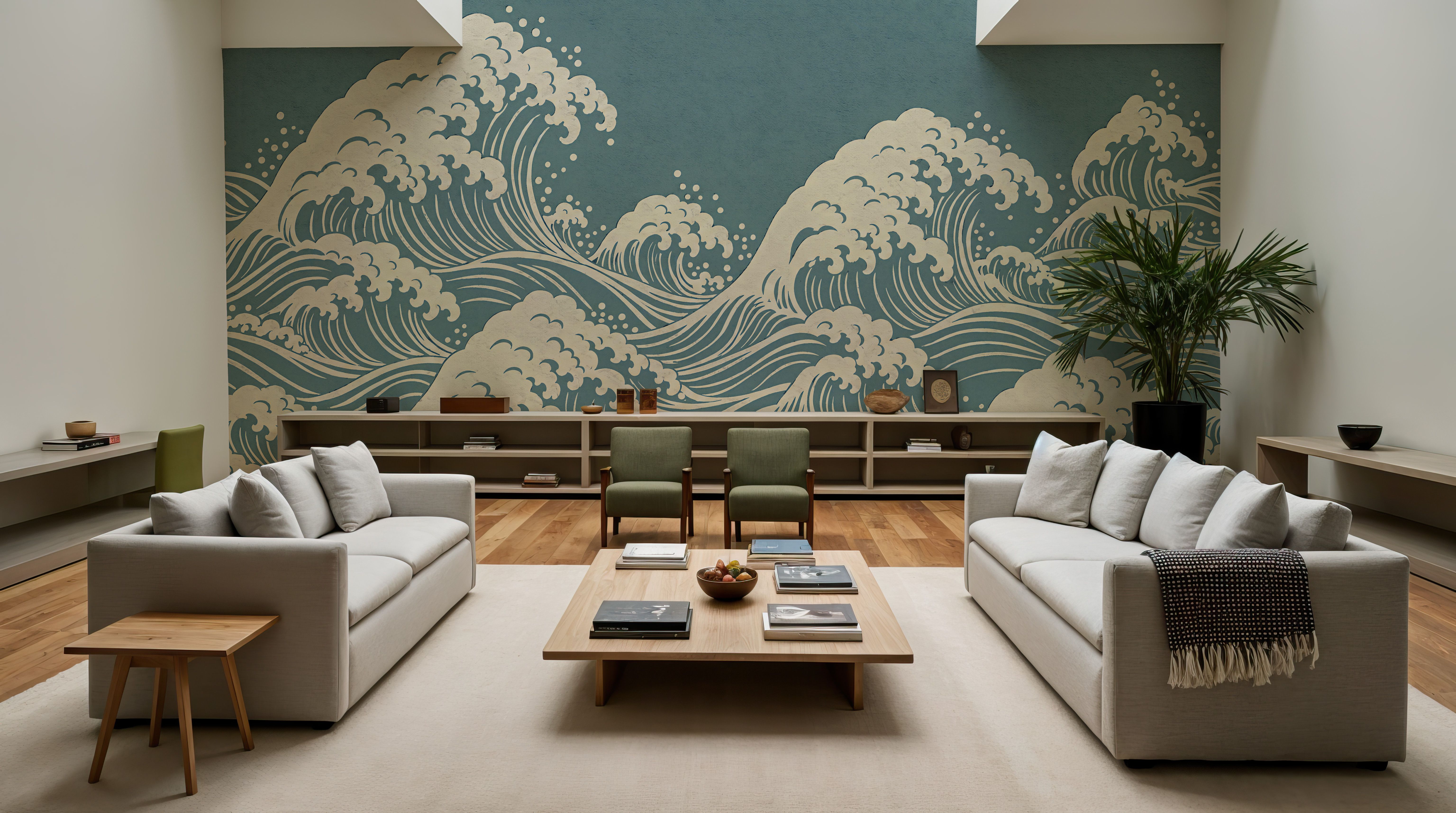 Edo Waves, Sea Glass, Papel de parede