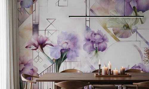 Watercolor Geometry Purple