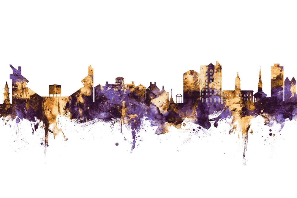 Athens Georgia Skyline Purple & Gold