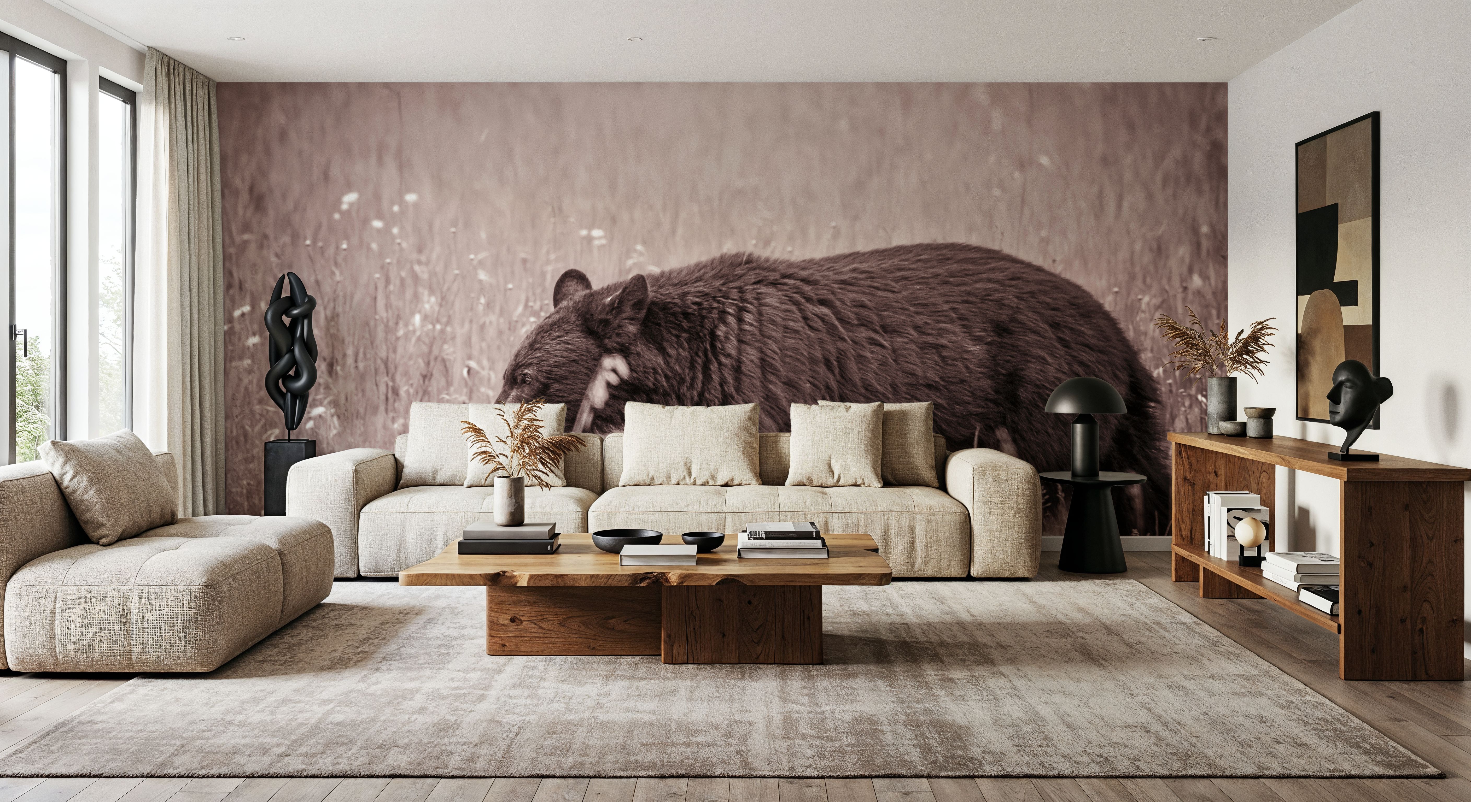 Black Bear in British Columbia Sepia Tones