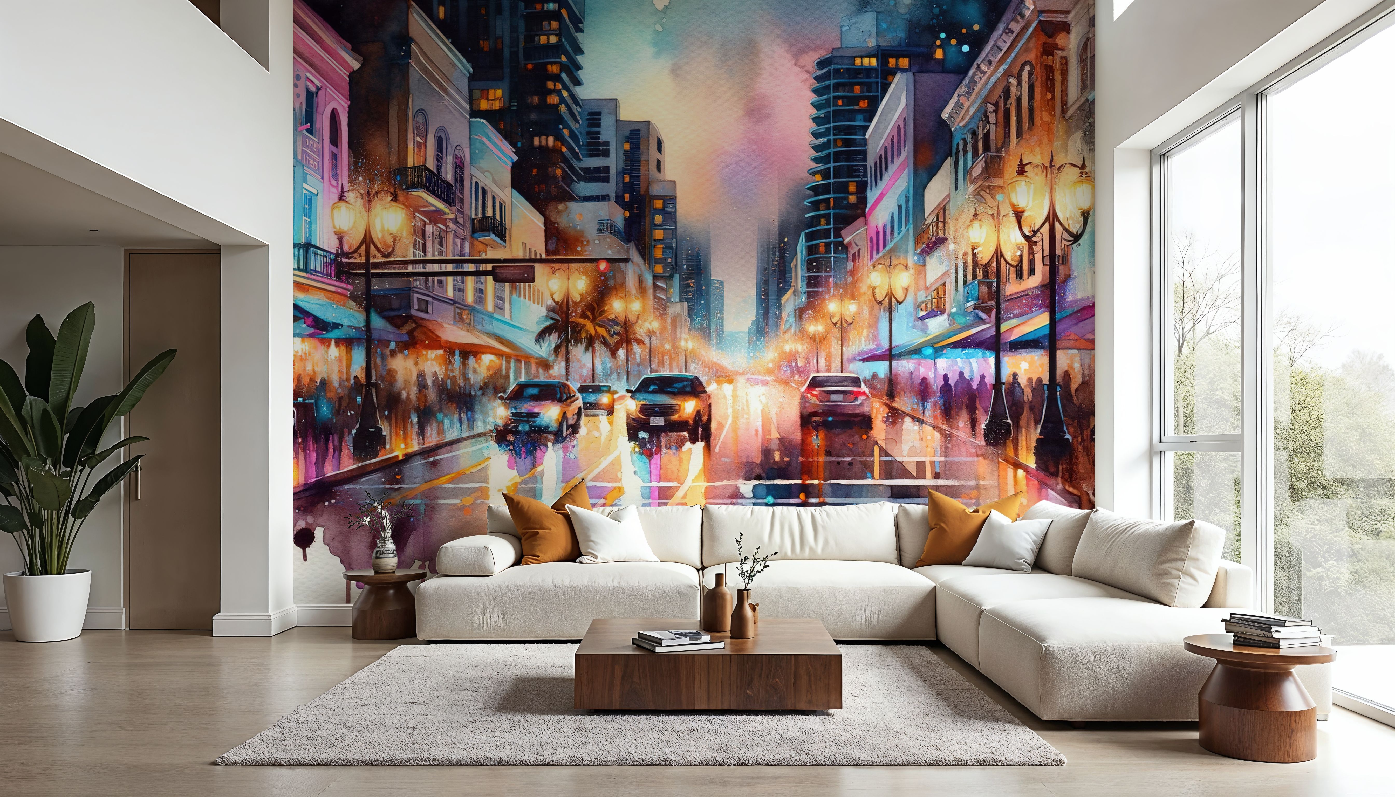 Miami Street At Night, Papier peint