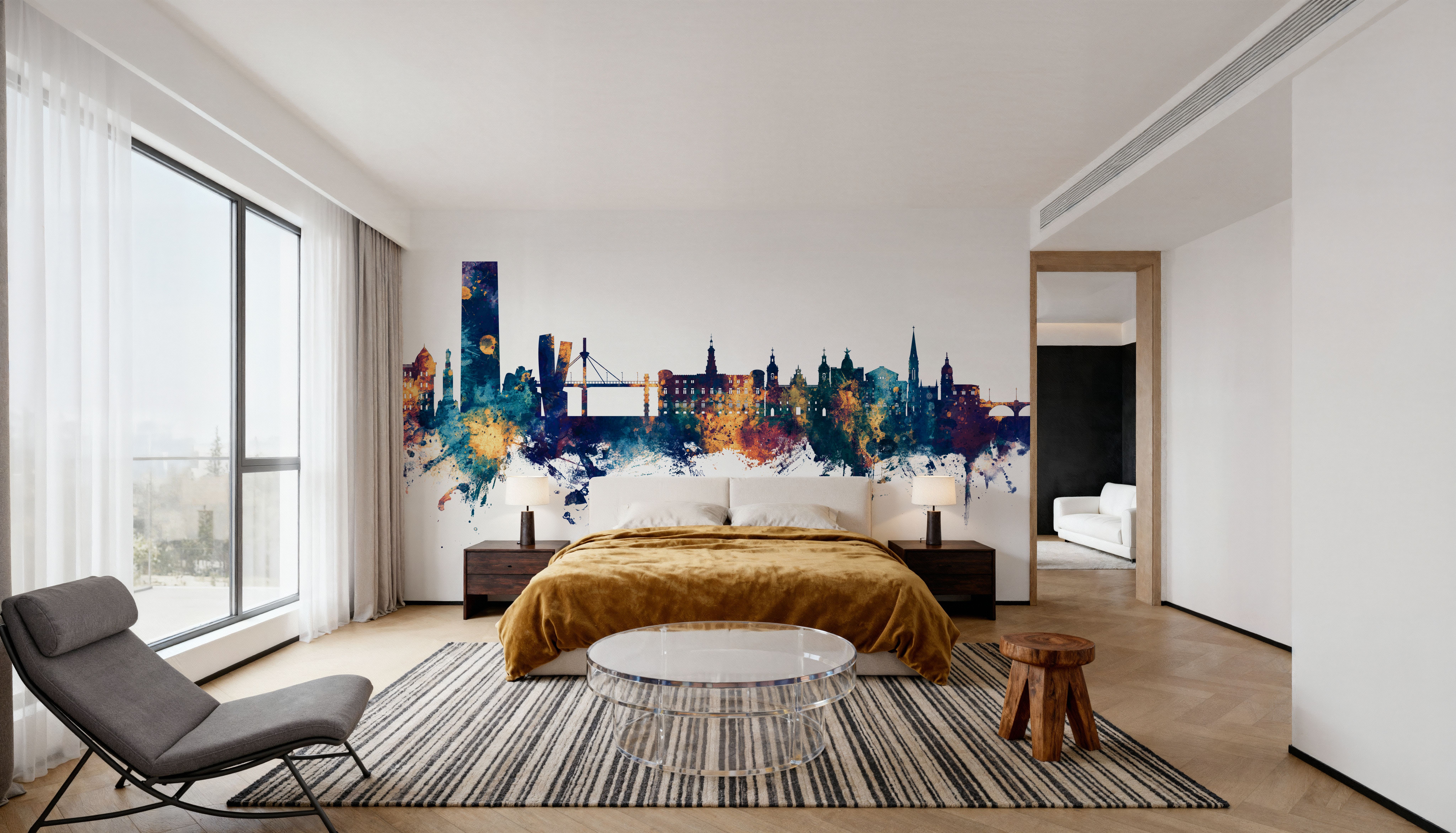 Bilbao Skyline Blue & Bronze