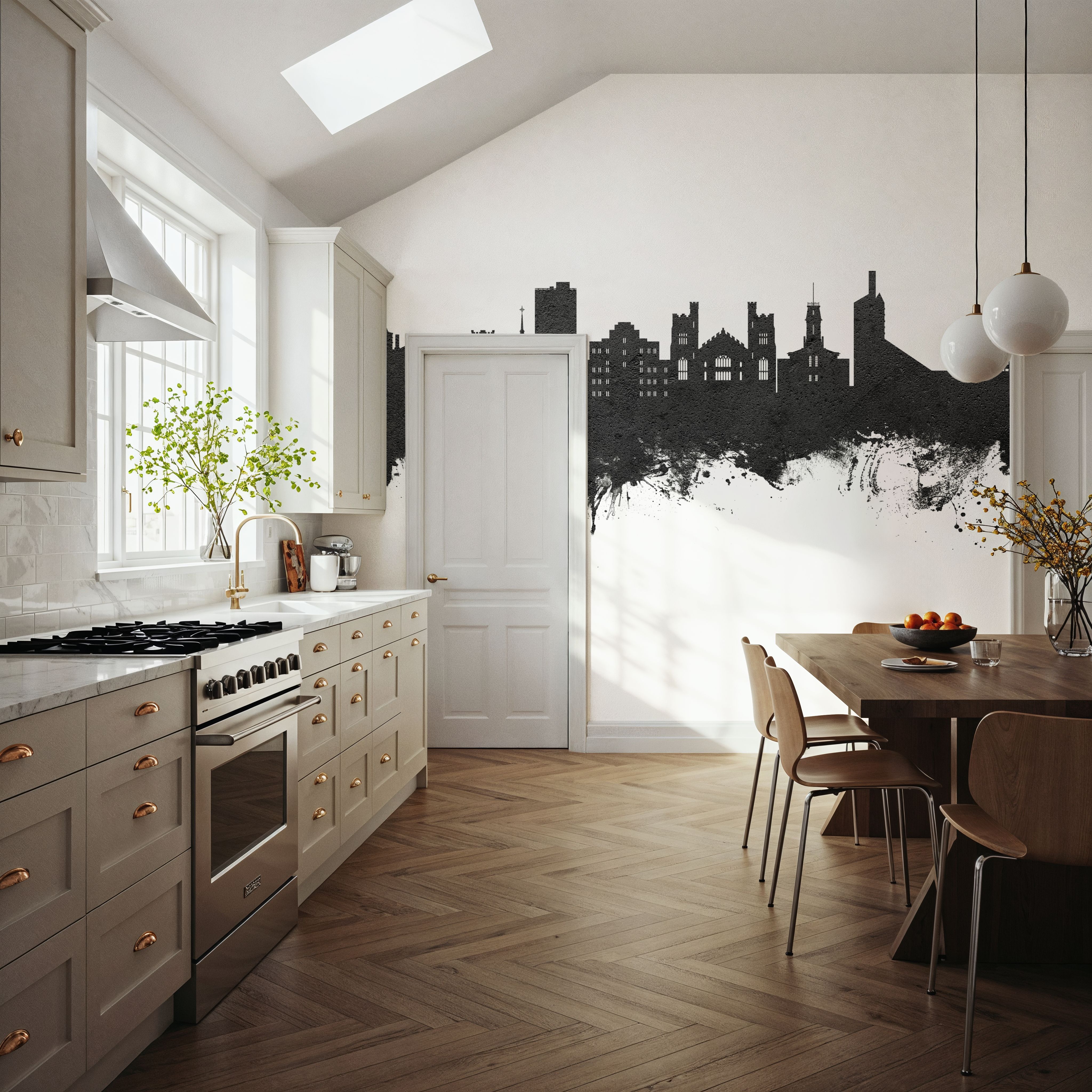 Boulder Colorado Skyline Black & White