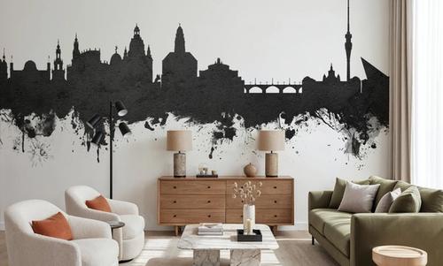 Dresden Germany Skyline Black & White