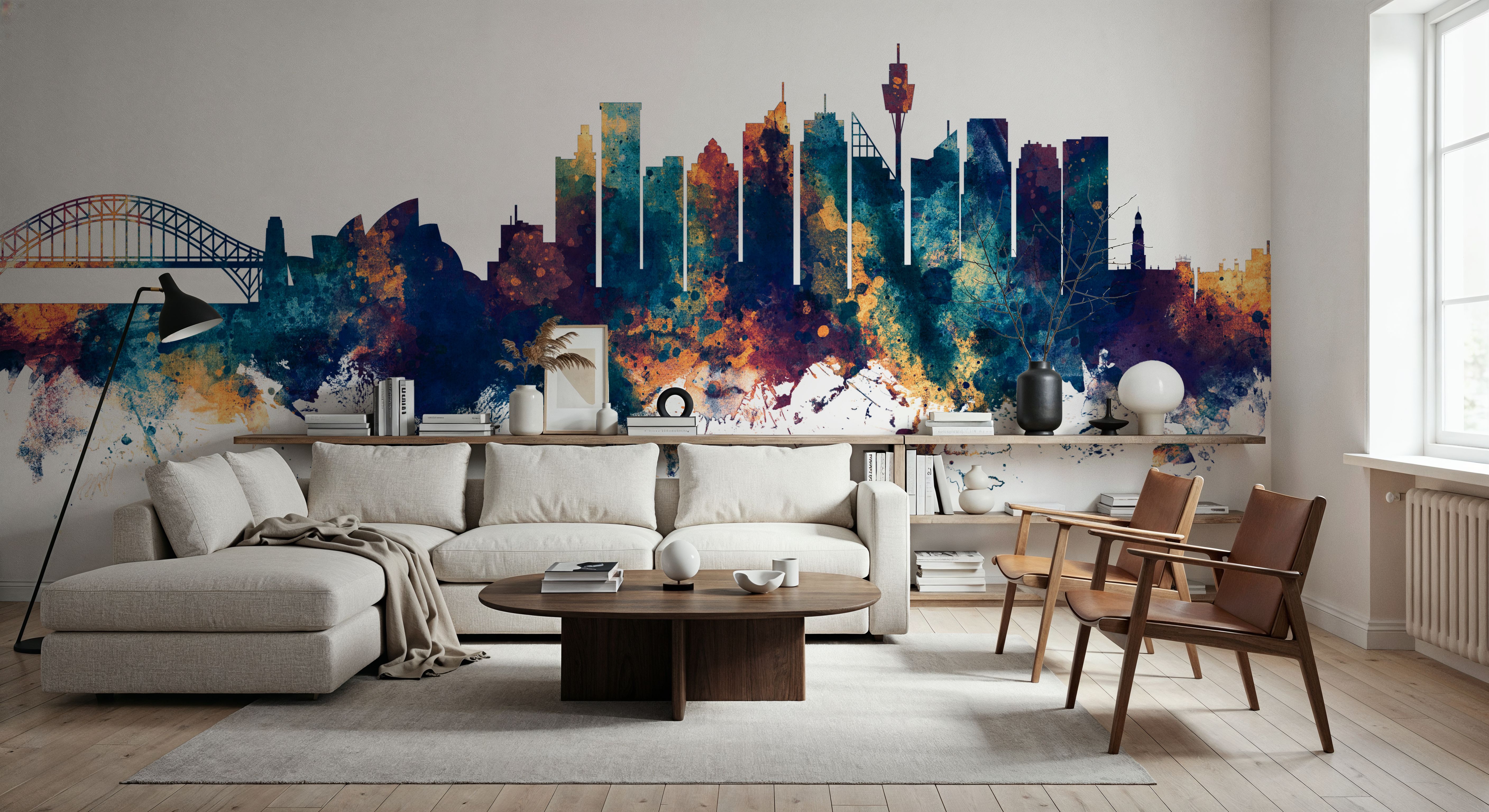 Sydney Australia Skyline Blue & Bronze