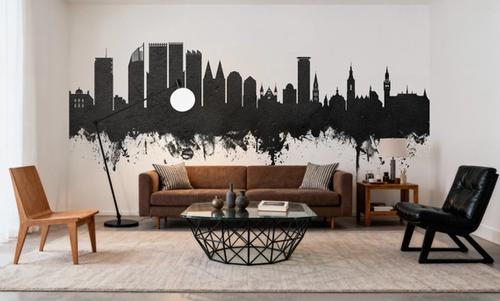 The Hauge Netherlands Skyline Black & White