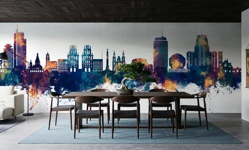 Minsk Belarus Skyline Blue & Bronze